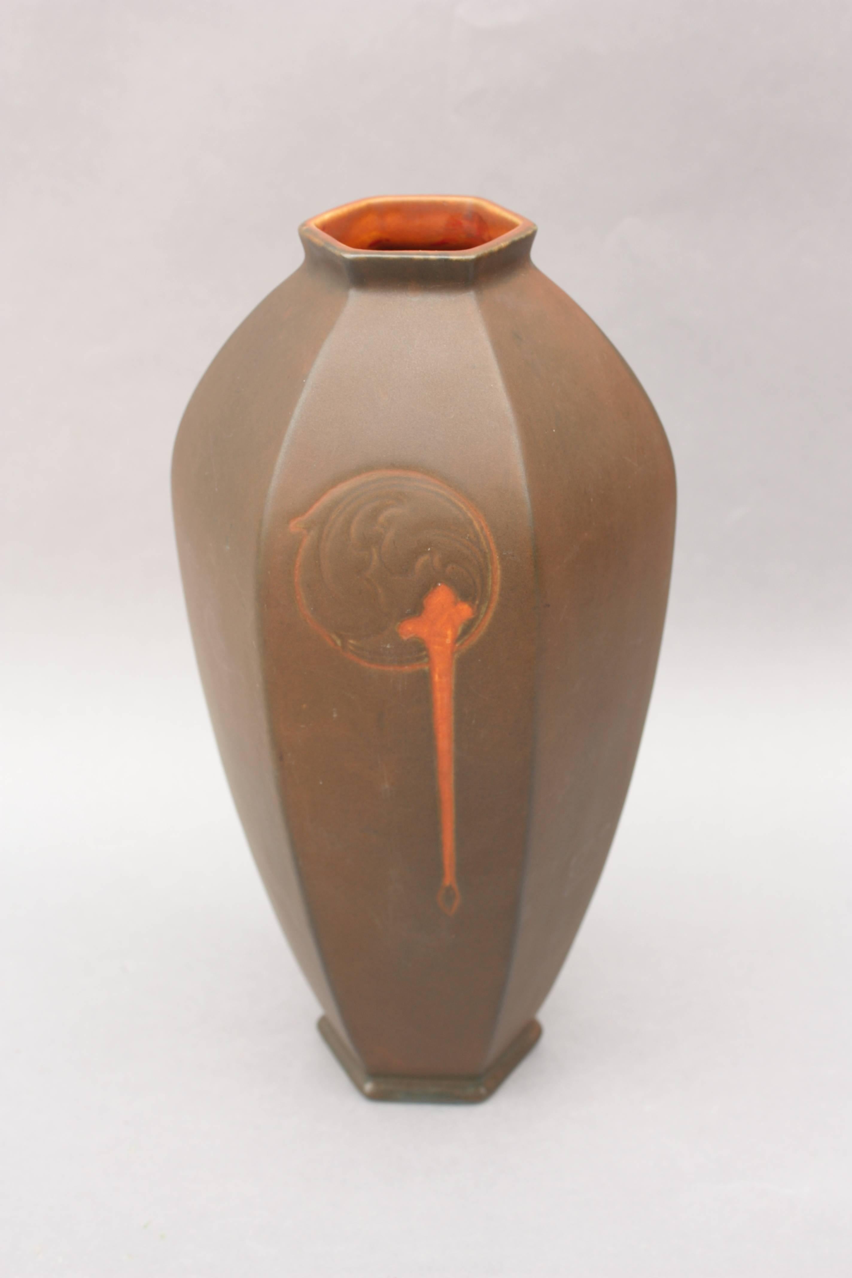 Circa 1920s elegant Roseville vase.