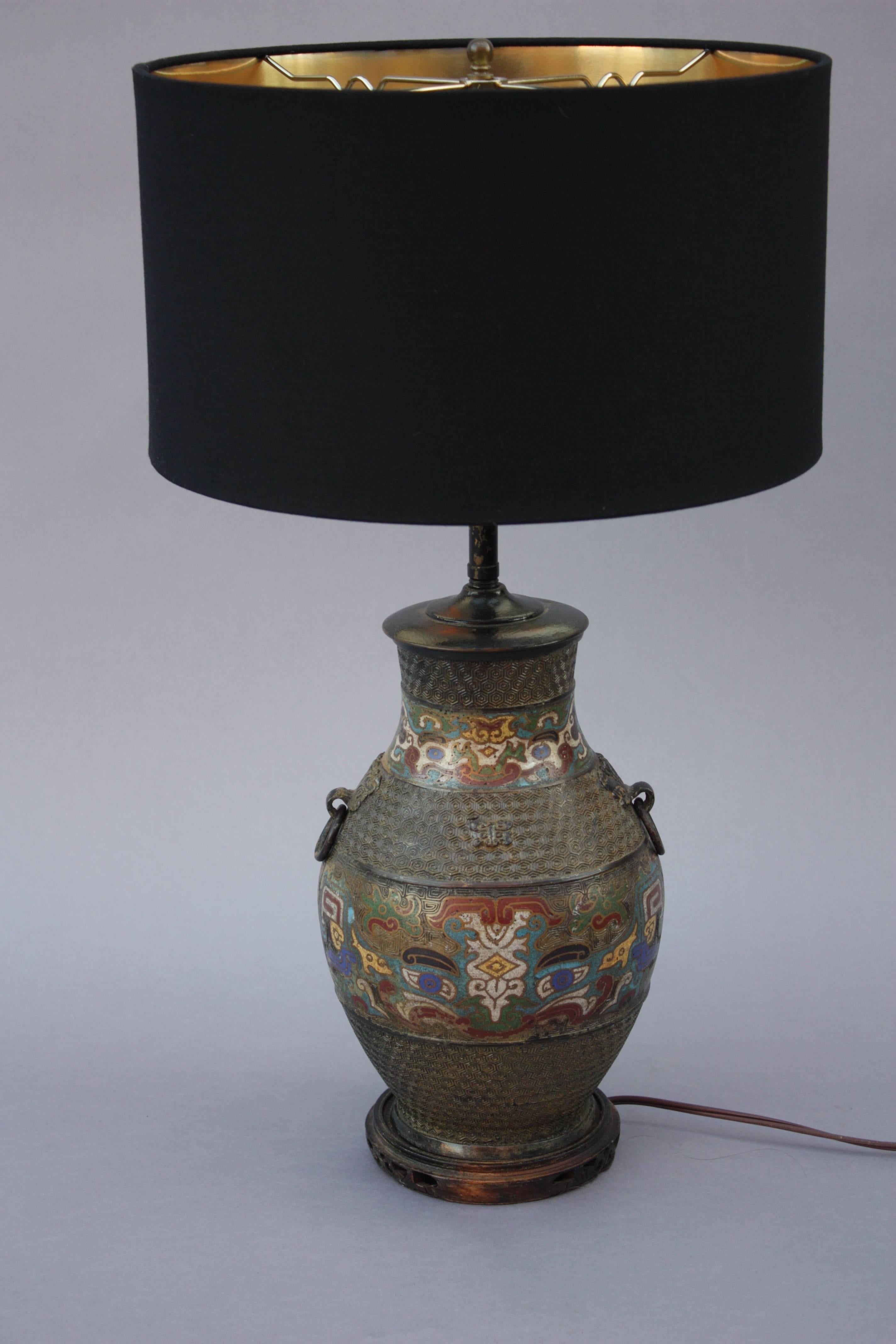 Ming Antique Cloisonne Table Lamp