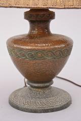 Bronze Table Lamp With Fluted Mica Shade