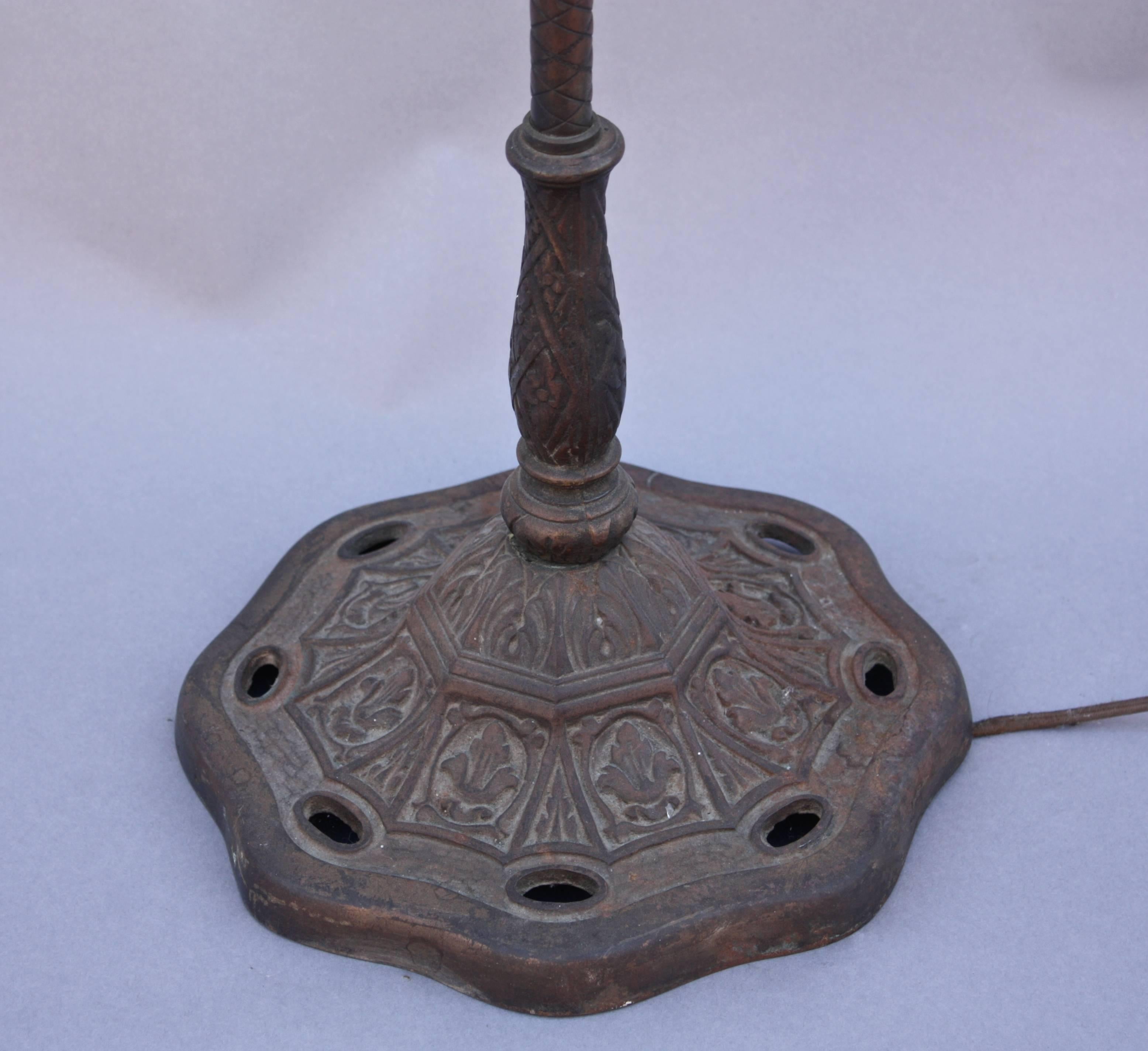 1920s Floor Lamp with Galleon Motif and New Mica Shade In Good Condition In Pasadena, CA