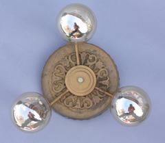 1920s Three-Light Ceiling Fixture, Spanish Revival