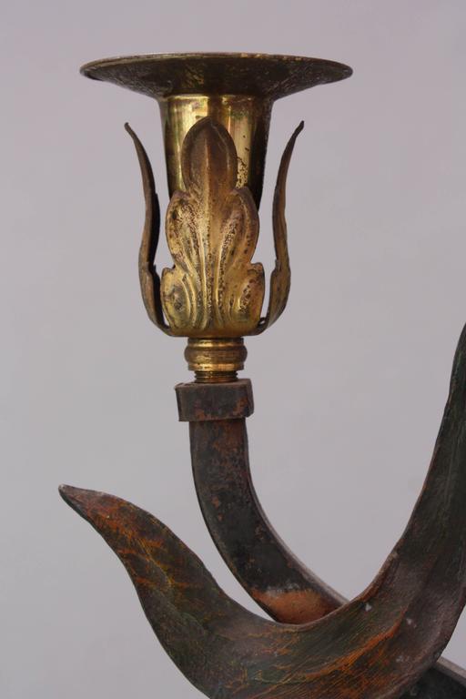 Wrought Iron 1920s Candelabra Floor Stand At 1stdibs