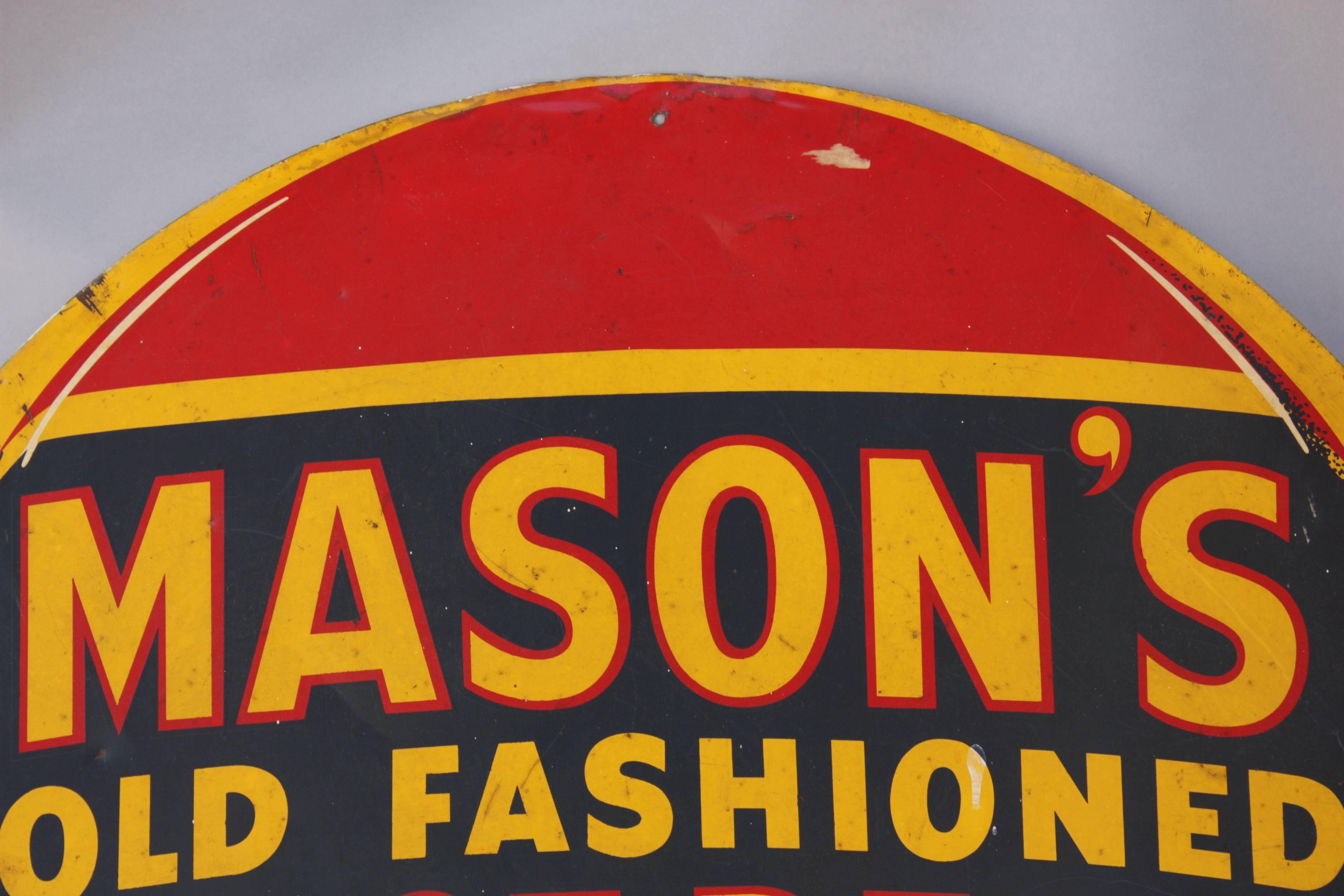 Mason's root beer signage, circa 1950s. Great bold colors.