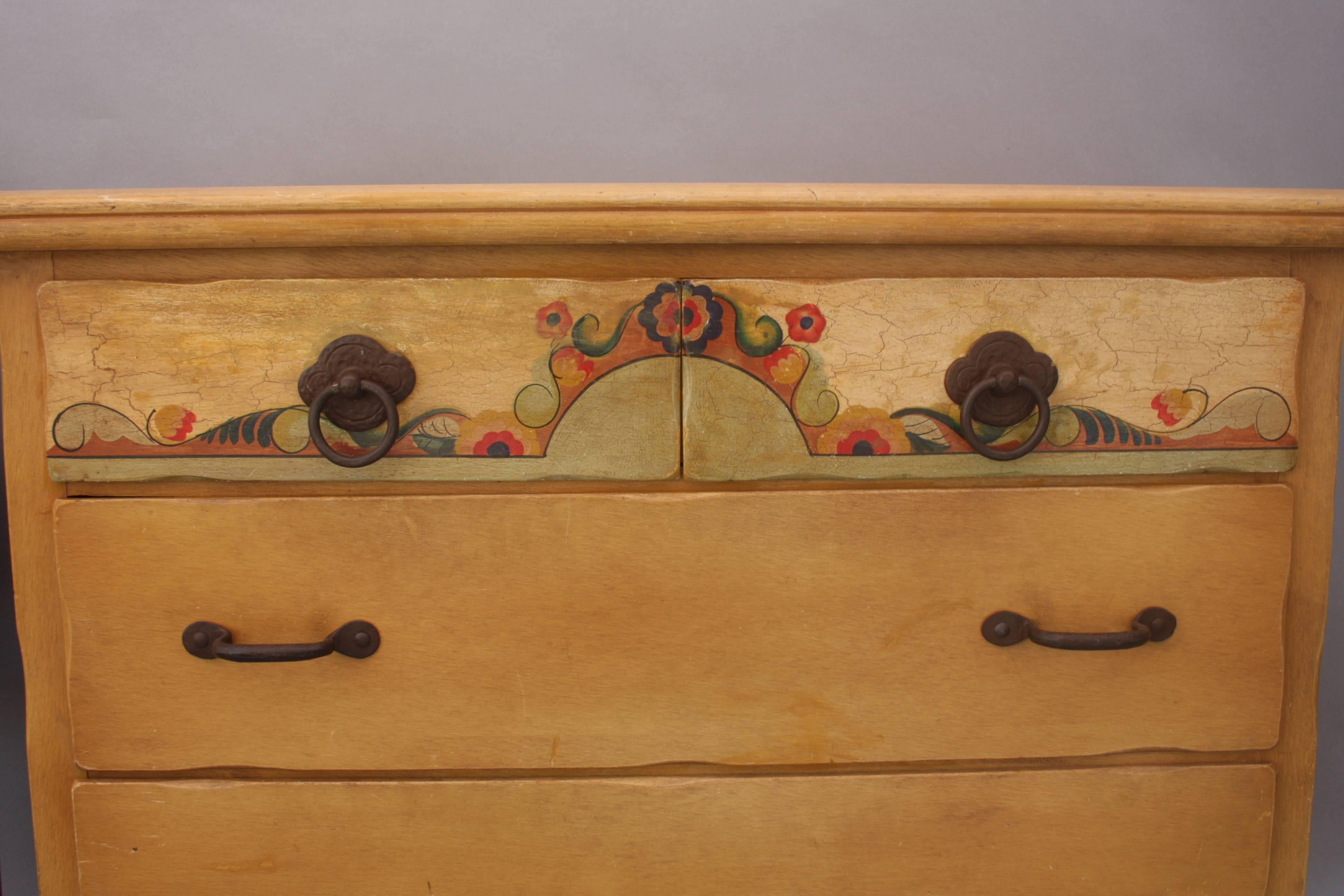 American 1930s Hand-Painted Monterey Dresser