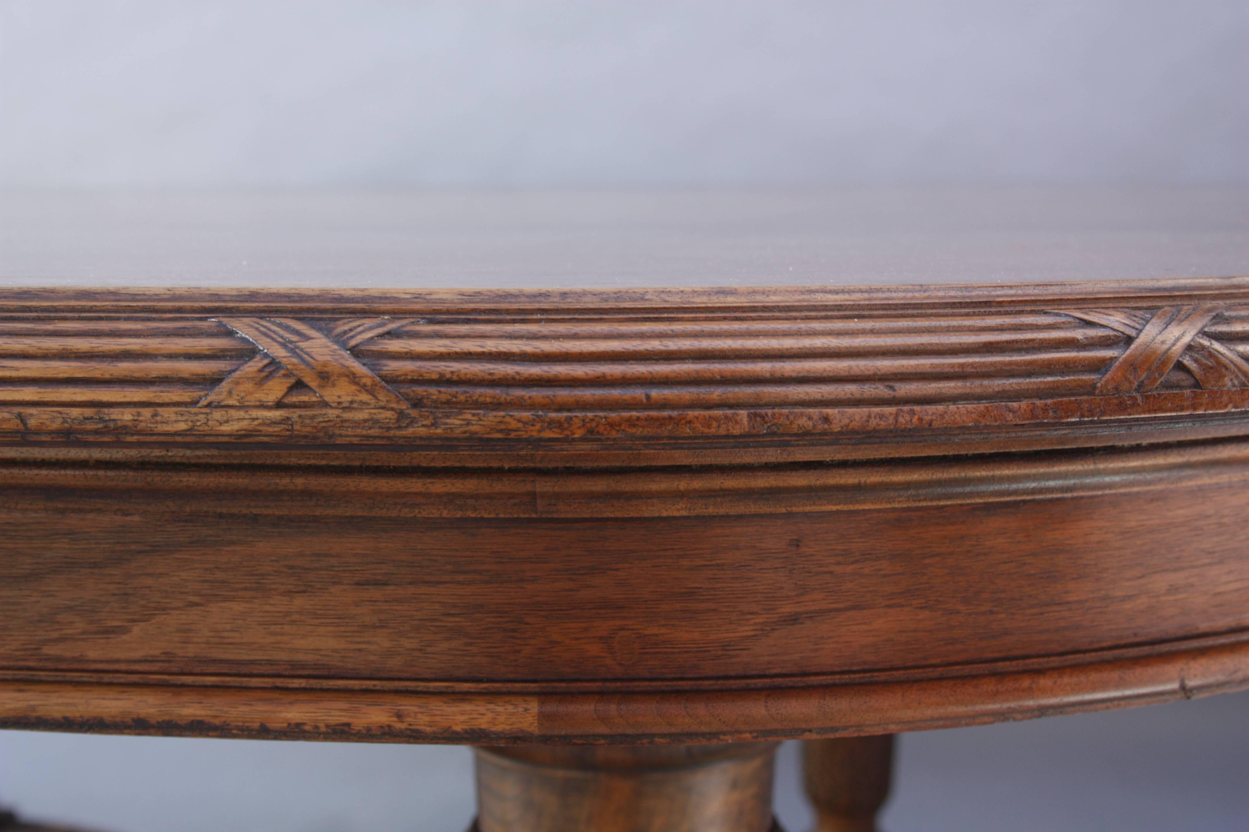 Wonderful Carved Walnut Center Table In Good Condition For Sale In Pasadena, CA