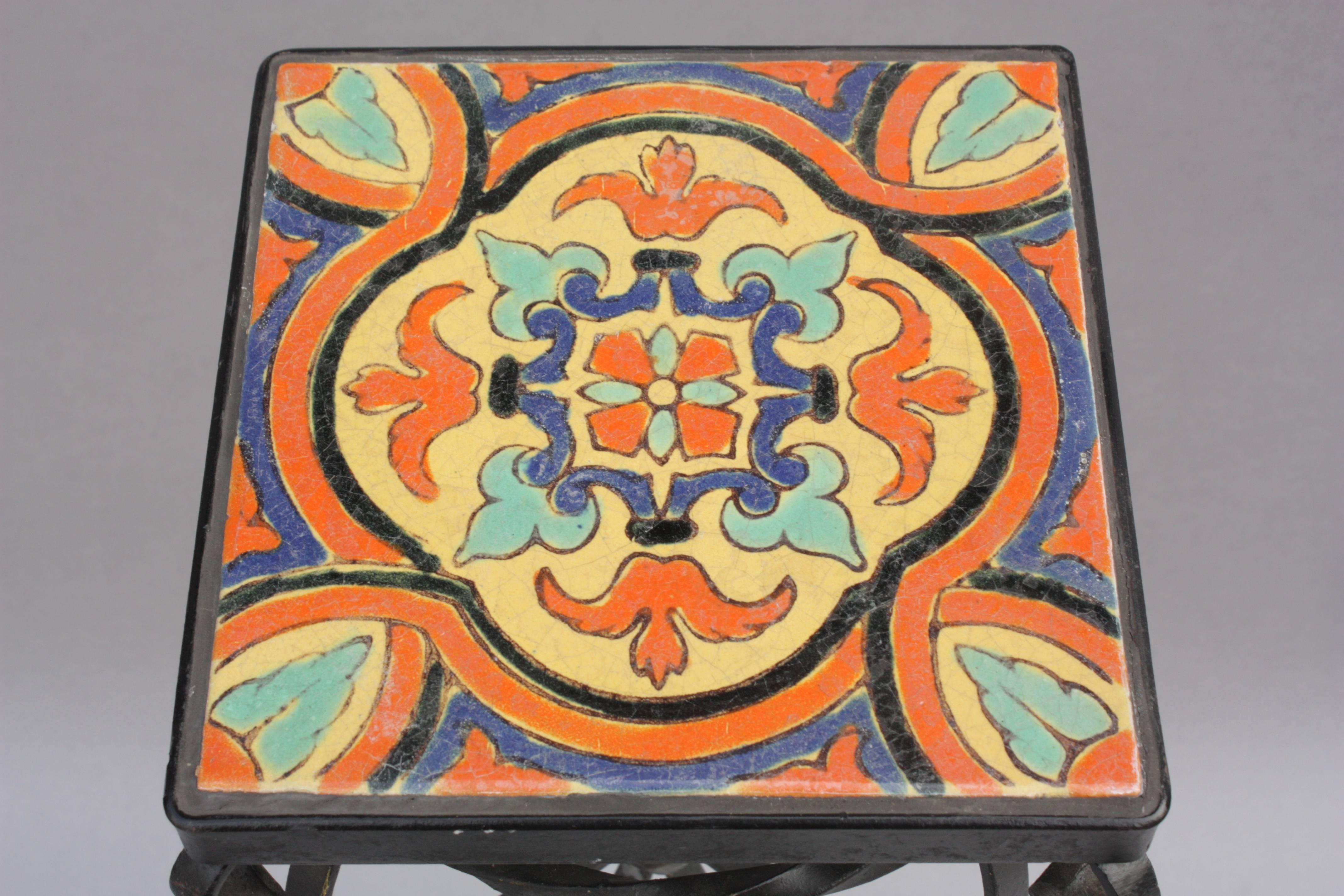 Spanish Colonial 1920s California Tile Plant Stand