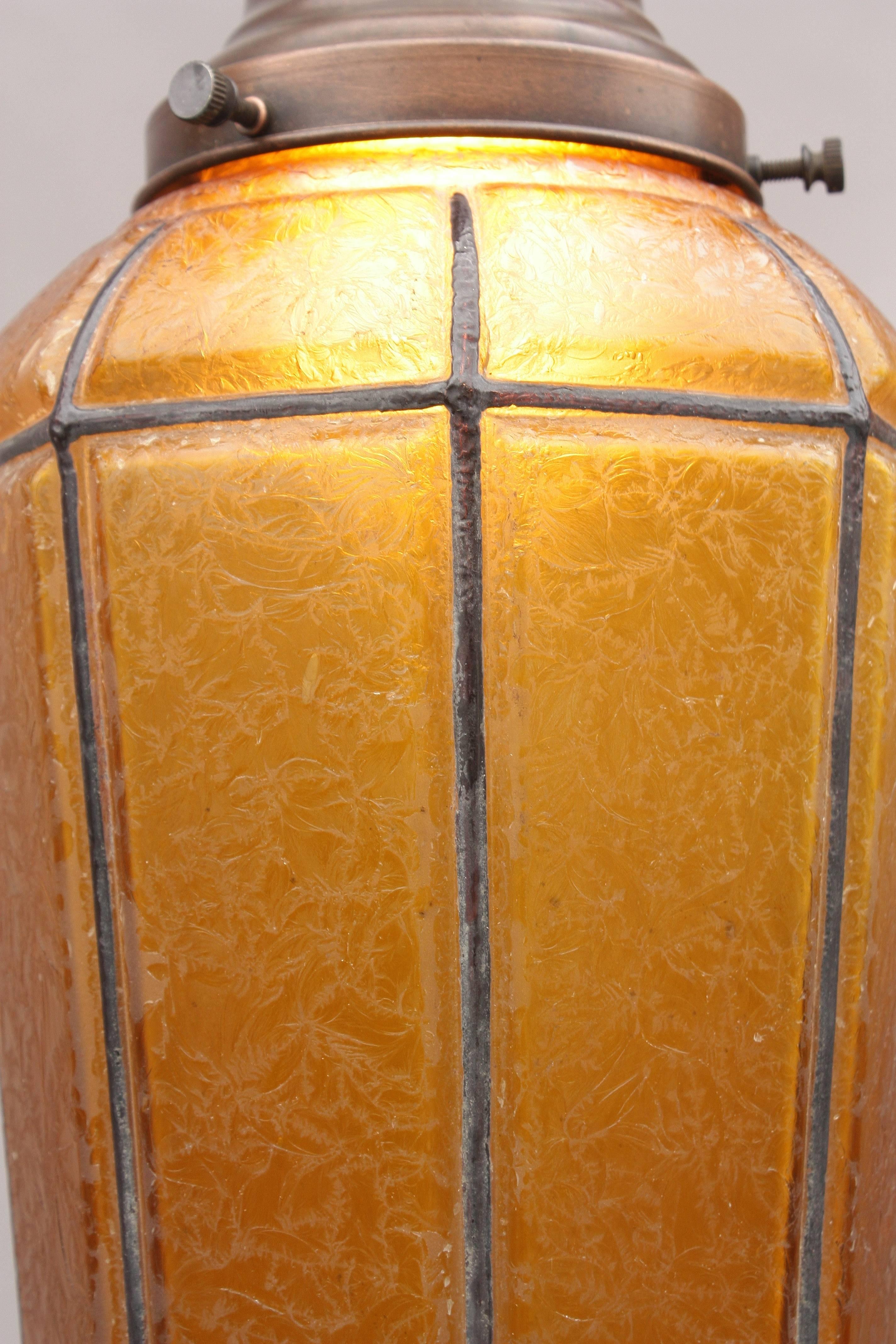 American Antique Amber Glass Interior Pendant