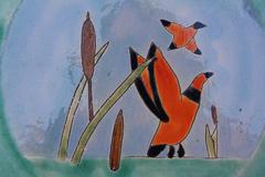 1930s Hand-Painted San Jose Pottery Hand-Painted Duck Plate