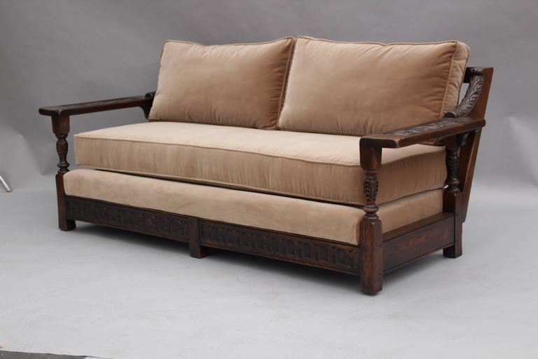 Spanish Revival Carved Wood 1920s Sofa at 1stDibs spanish revival