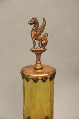 Small Table Lamp with Glass Shade and Griffin Motif