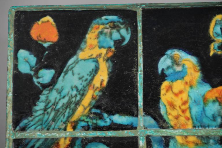 Taylor Six Tile Parrot Wrought Iron Table at 1stDibs