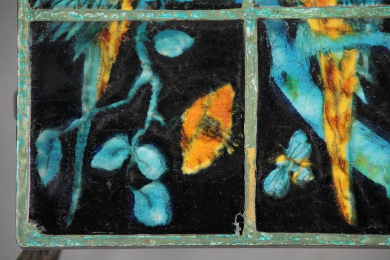 Taylor Six Tile Parrot Wrought Iron Table at 1stDibs