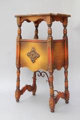 1920s Spanish Revival Table or Nightstand with California Tile & Iron Stretcher