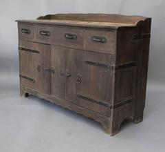 1930s Monterey 16 Tile-Top Sideboard Buffet in Original Old Wood Finish