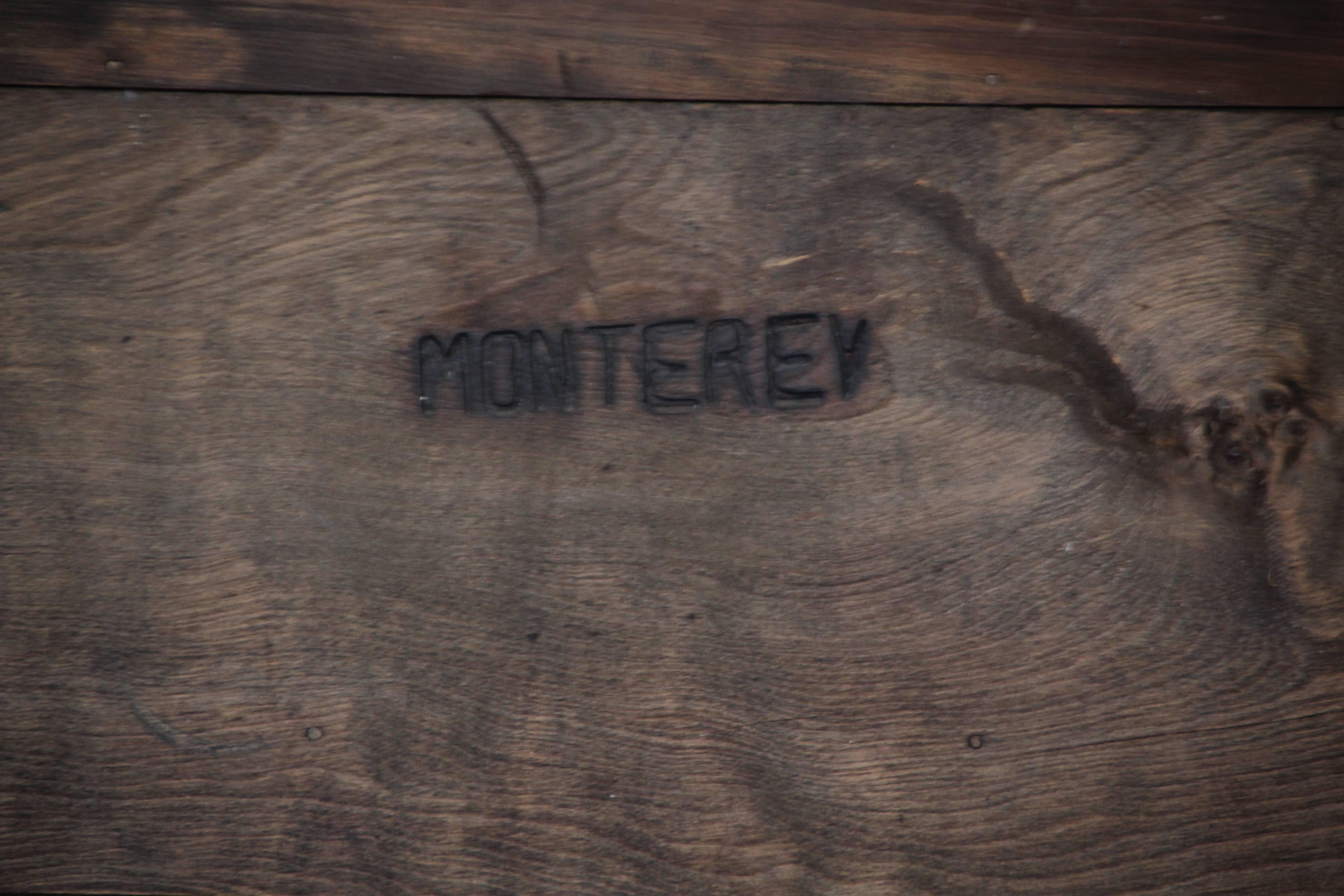 1930s Monterey 16 Tile-Top Sideboard Buffet in Original Old Wood Finish In Good Condition In Pasadena, CA