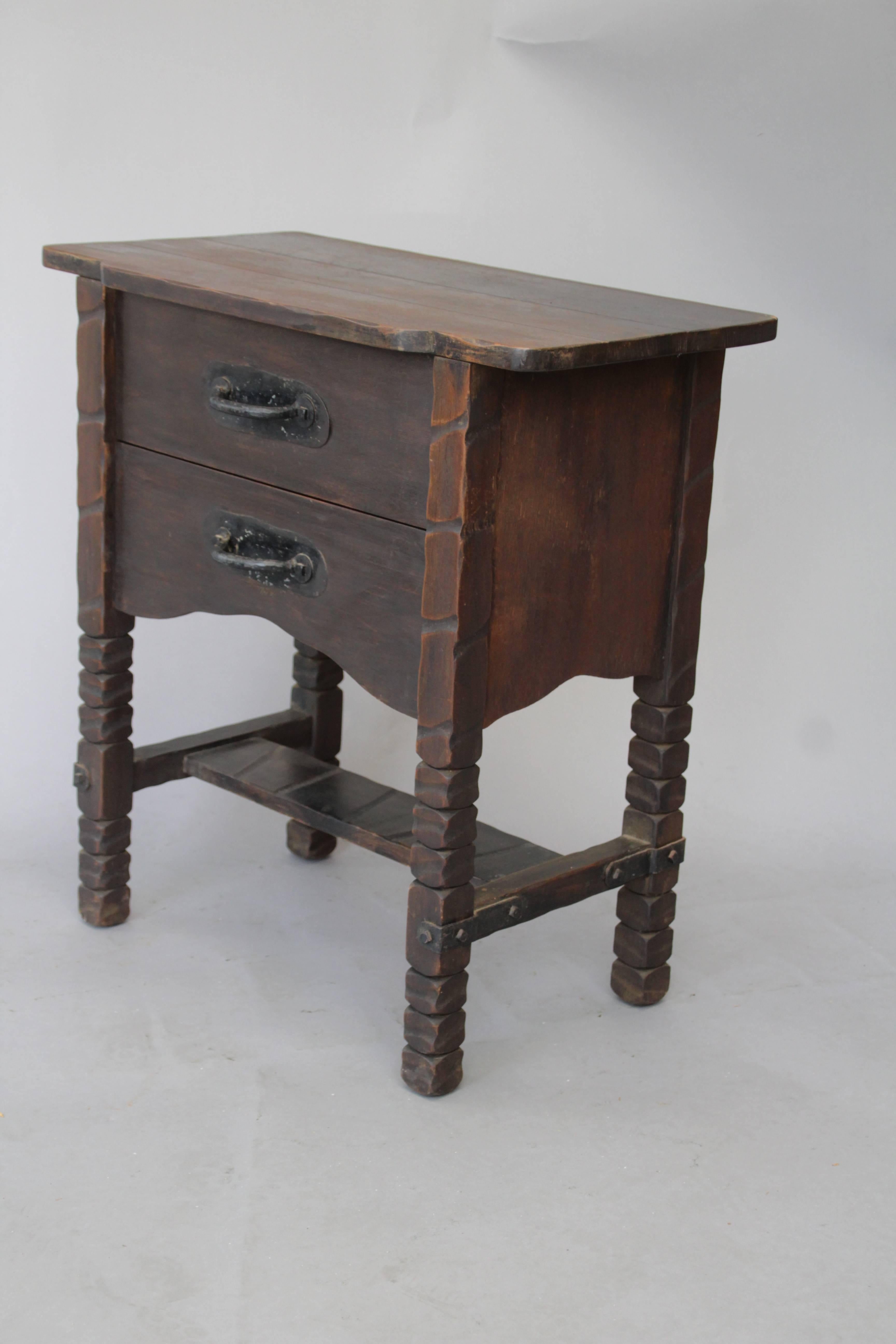 Rancho Monterey 1930s Rare Monterey Nightstand in Old Wood Finish