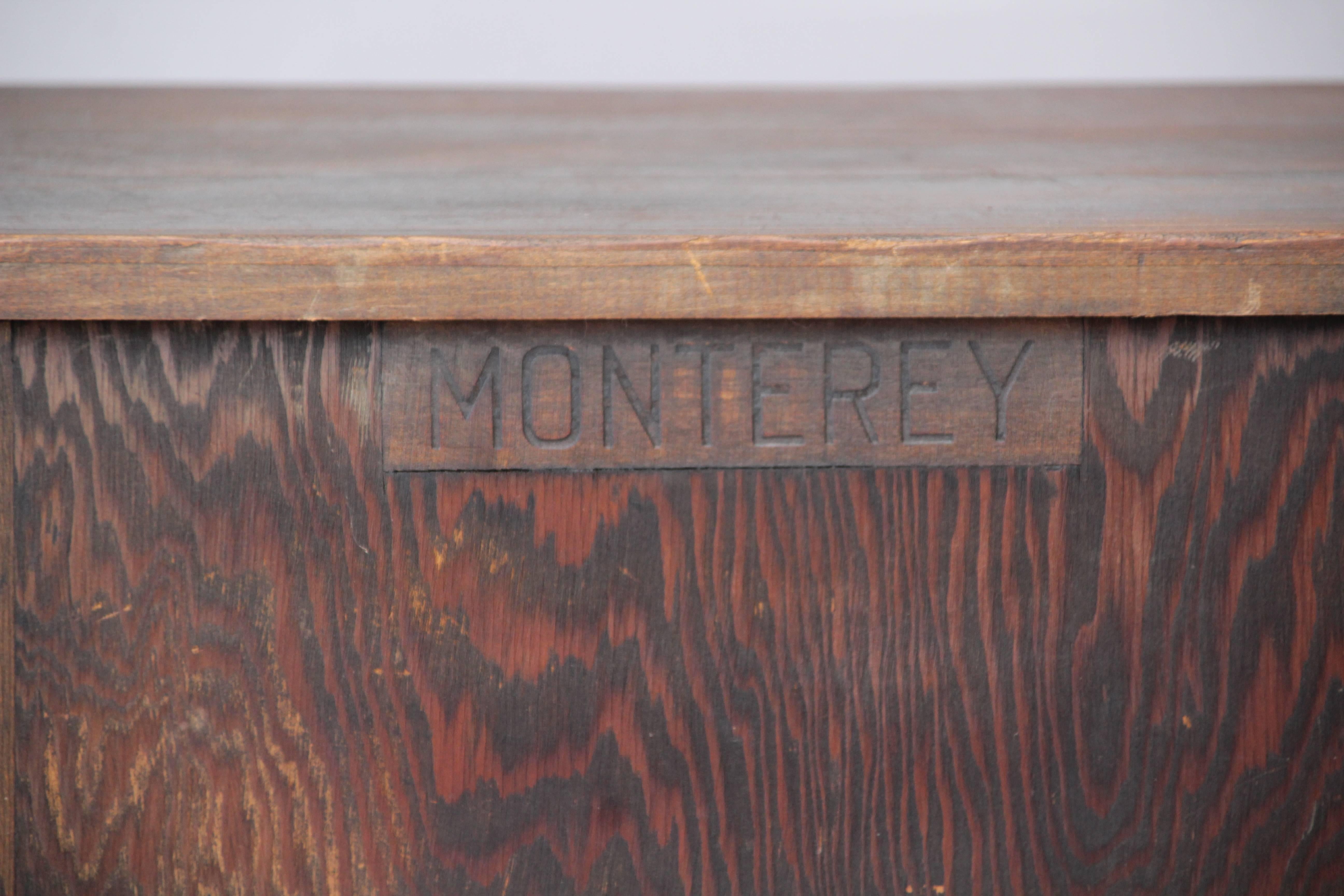 1930s Rare Monterey Nightstand in Old Wood Finish In Good Condition In Pasadena, CA
