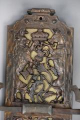 1 of 4 Spectacular Bronze Sconces with Thistle, Lion, Unicorn Motif