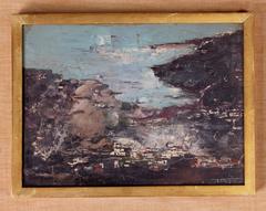 Oil Painting, Guglielmo Tato Sansoni Sestri Levante Notturno