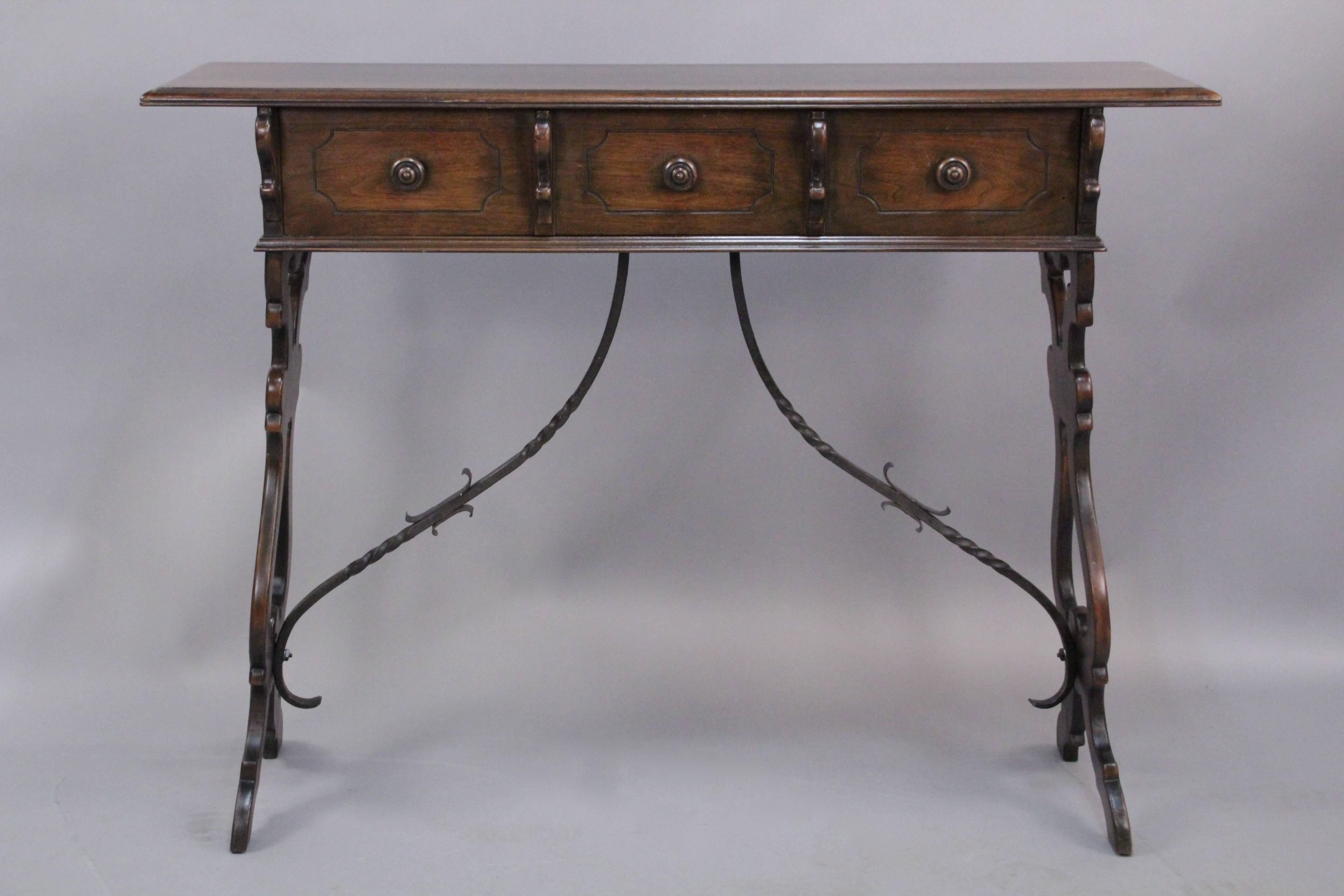 Spanish Colonial Hard to Find Spanish Revival Walnut Console Table