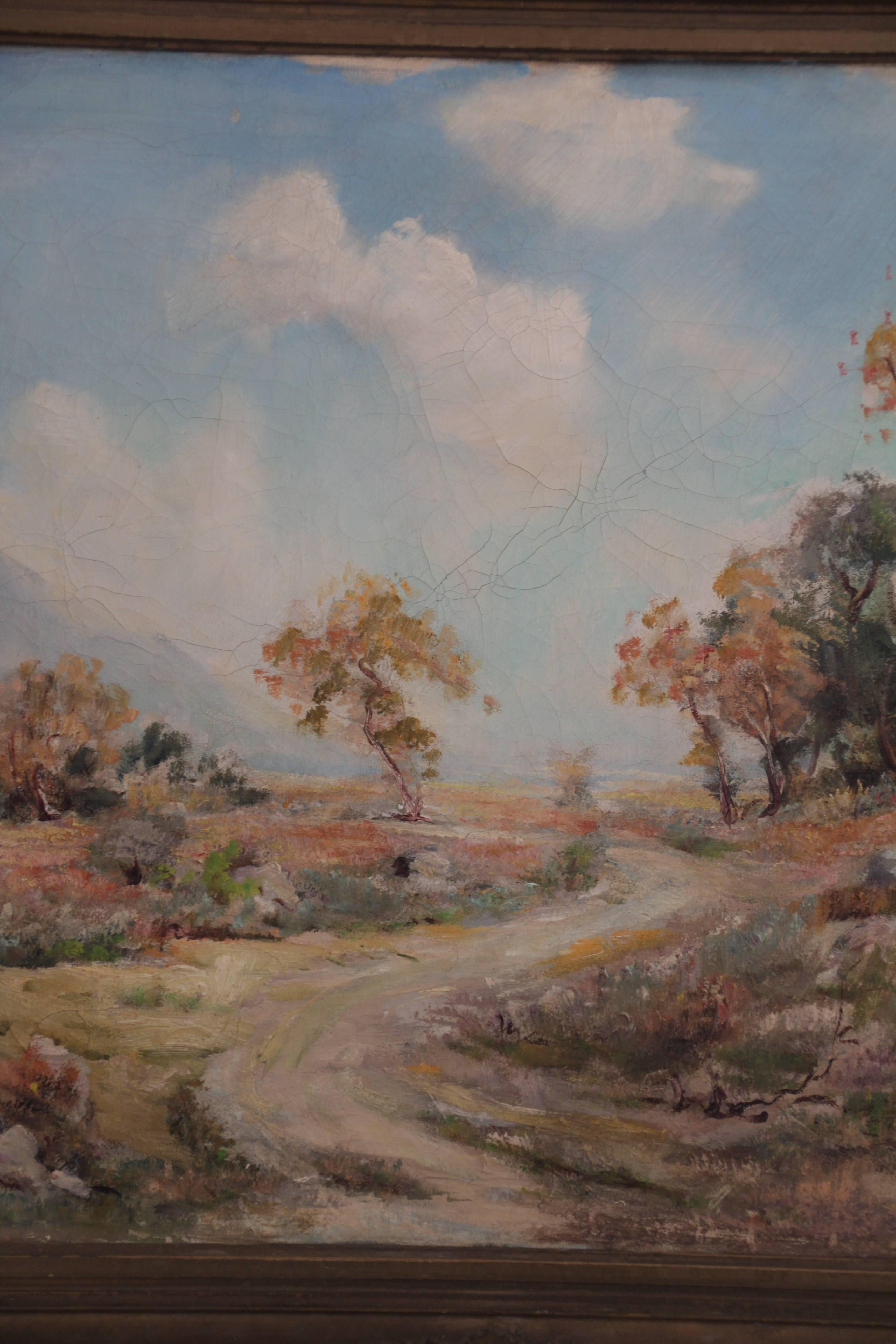 Antique Large-Scale Plain Air Painting by Leonard Borman In Good Condition In Pasadena, CA