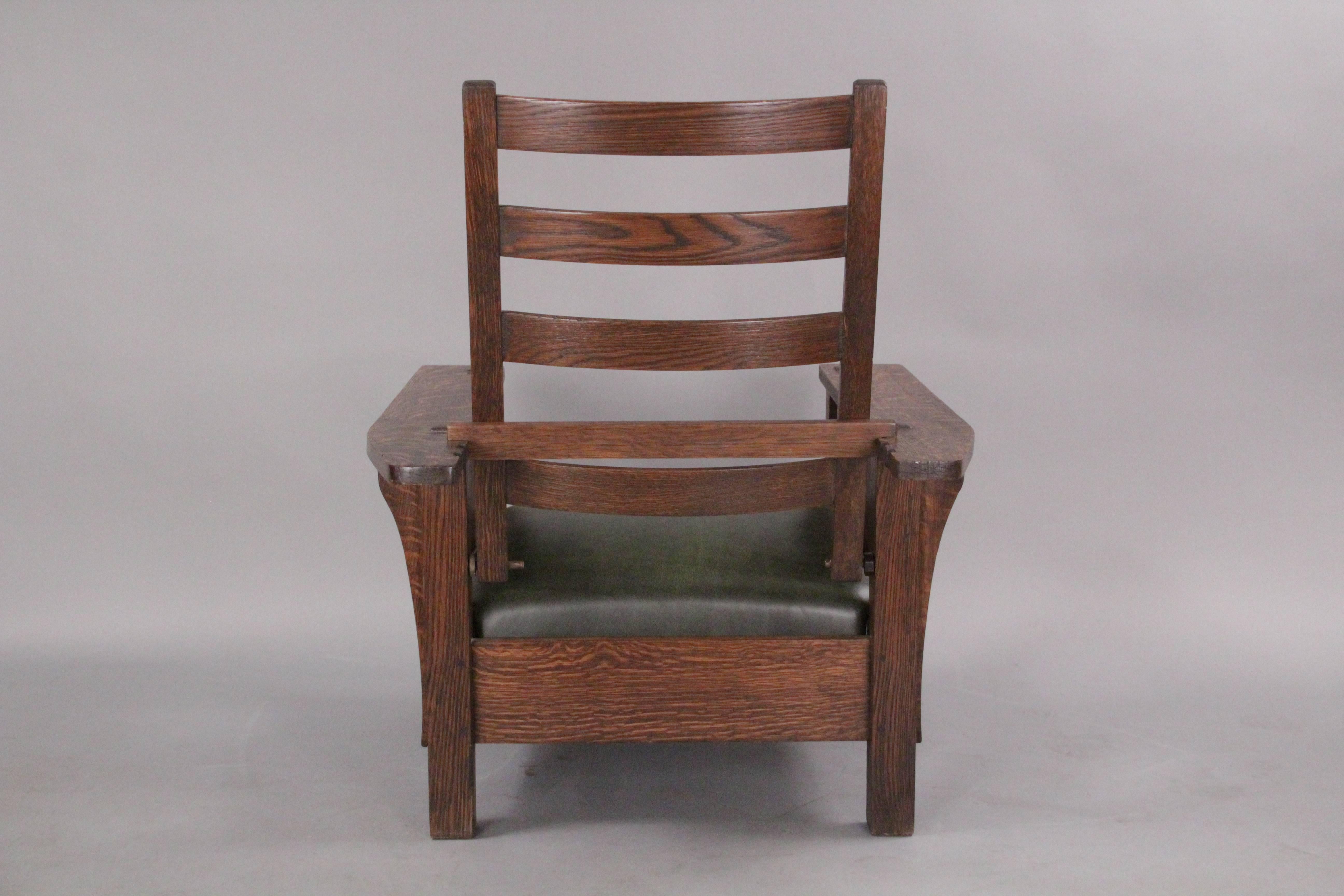 North American Large-Scale Arts and Crafts Morris Chair, circa 1910