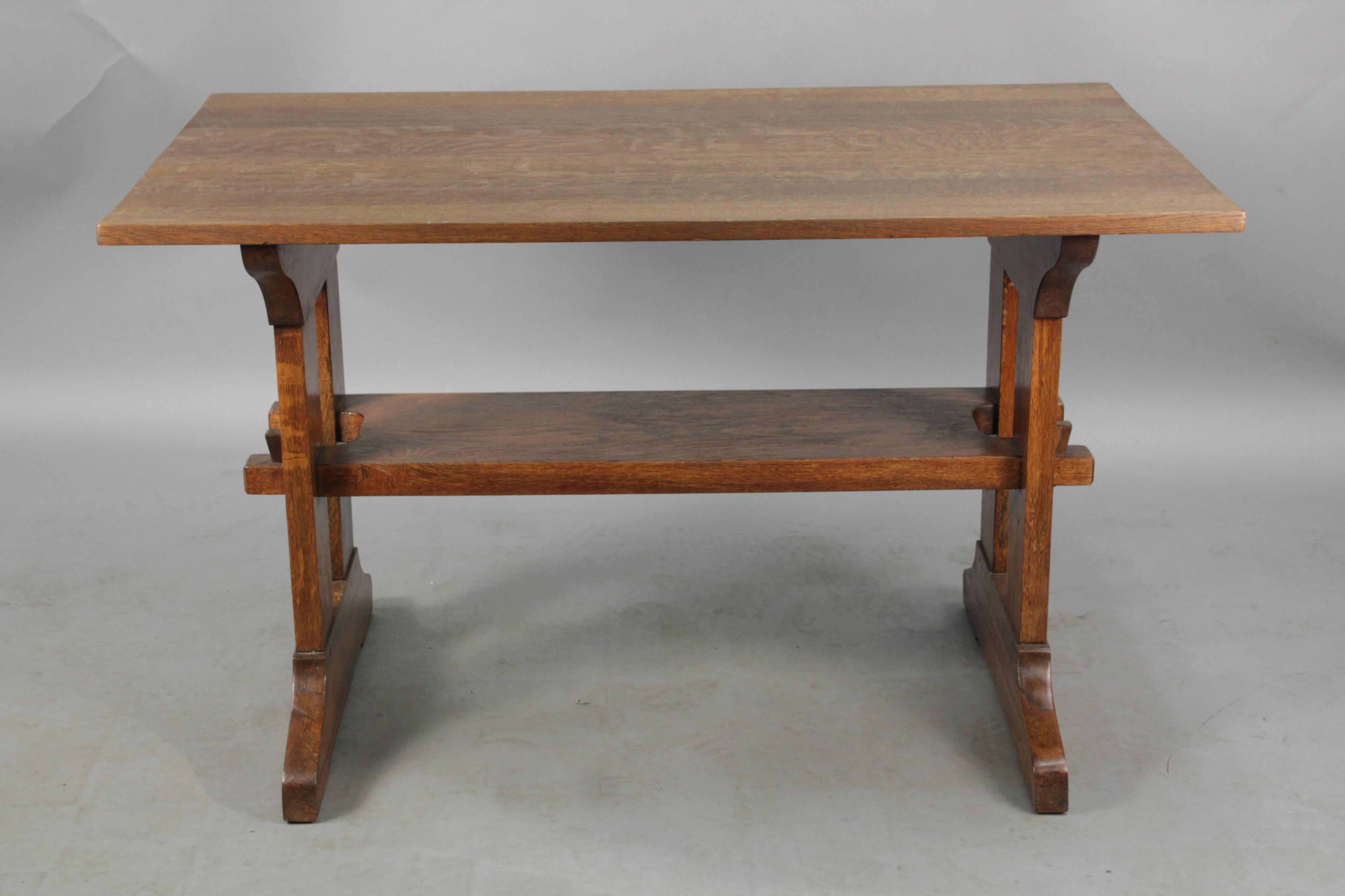 Mission Arts and Craft period quarter sawn library table.