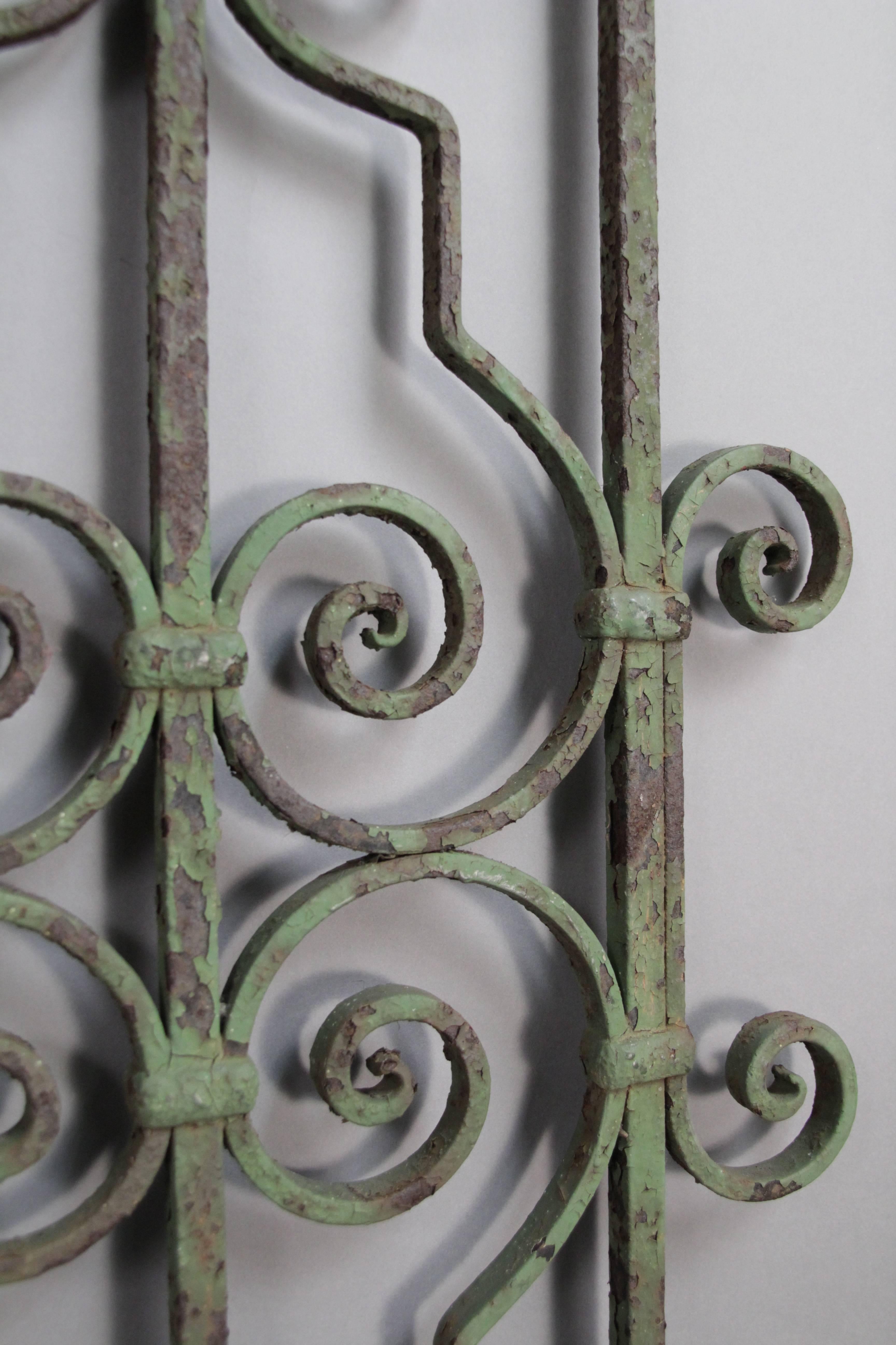 North American 1920s Spanish Revival Wrought Iron Garden Gate