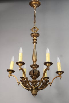 Very Fine Larger Scale 1920s Six-Light Chandelier