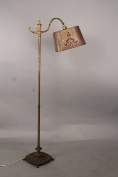 1920s Floor Lamp with Two Color Mica Shade