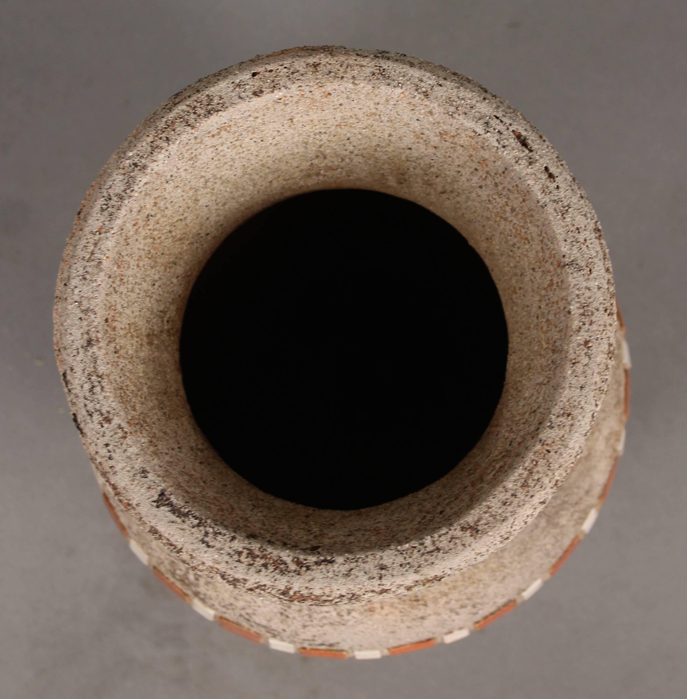 North American Hillside Pottery Vase with Three Tile Band