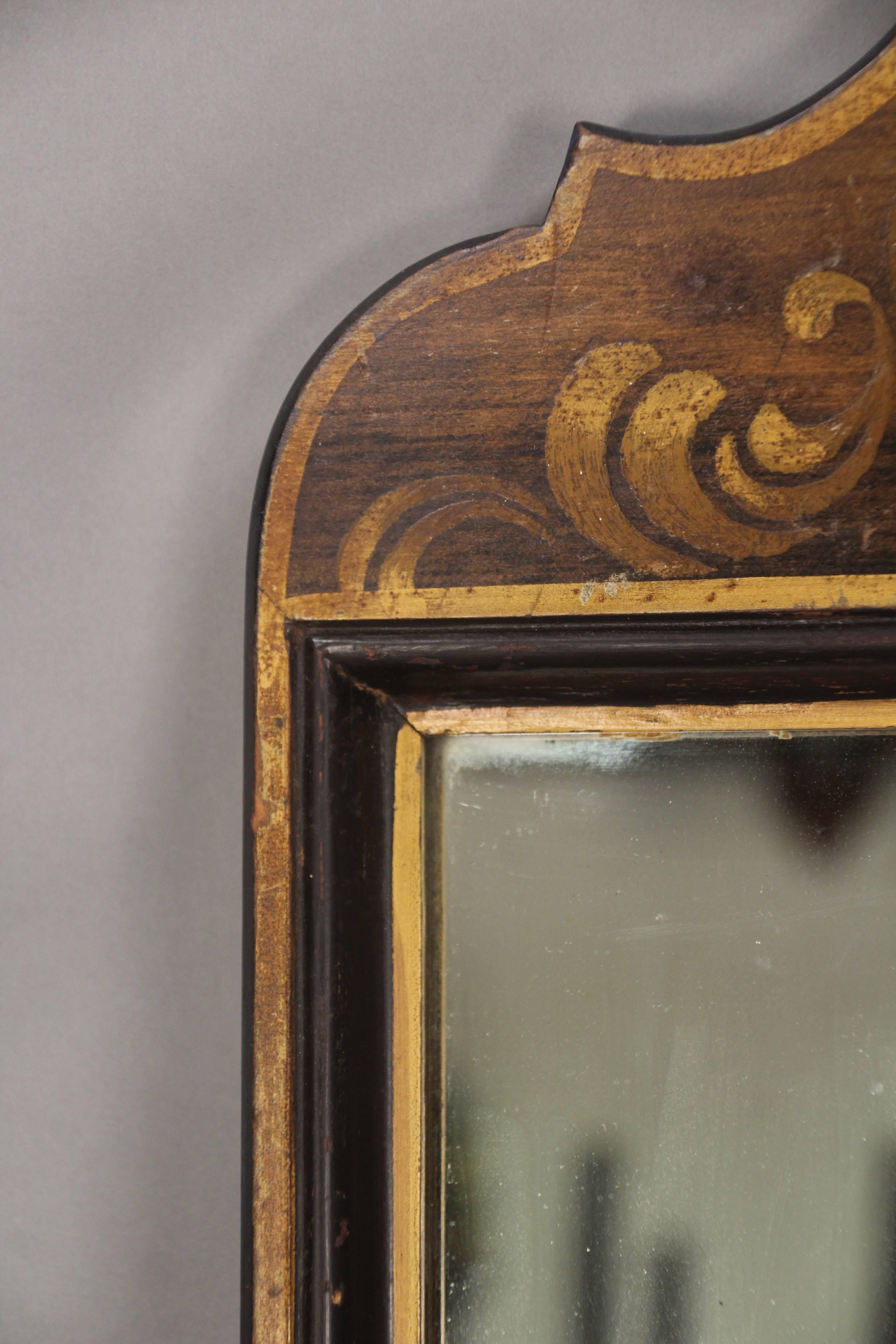 North American Small 1920s Hand-Painted Spanish Revival Mirror