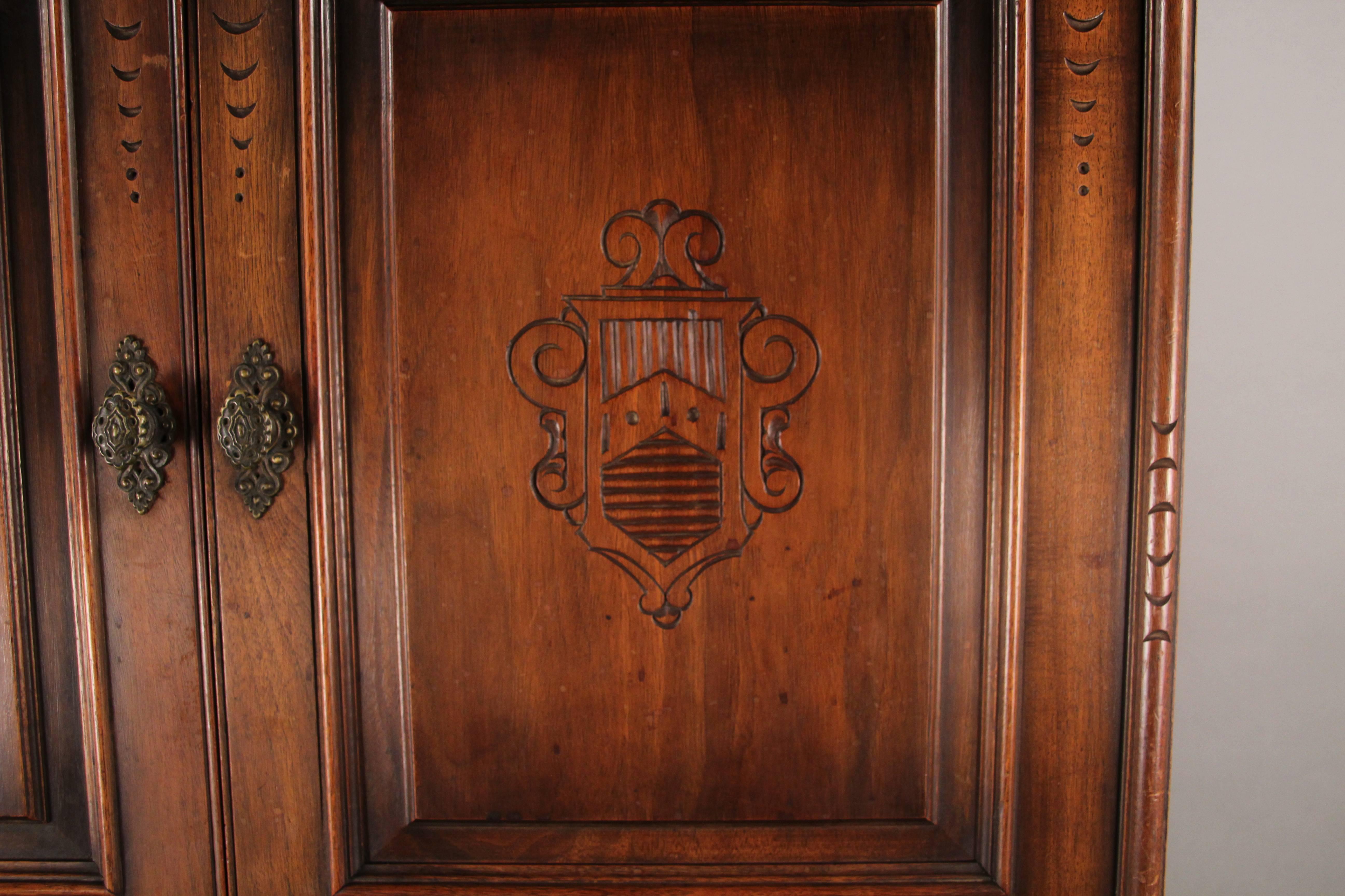 1920s Carved Walnut Cabinet 1