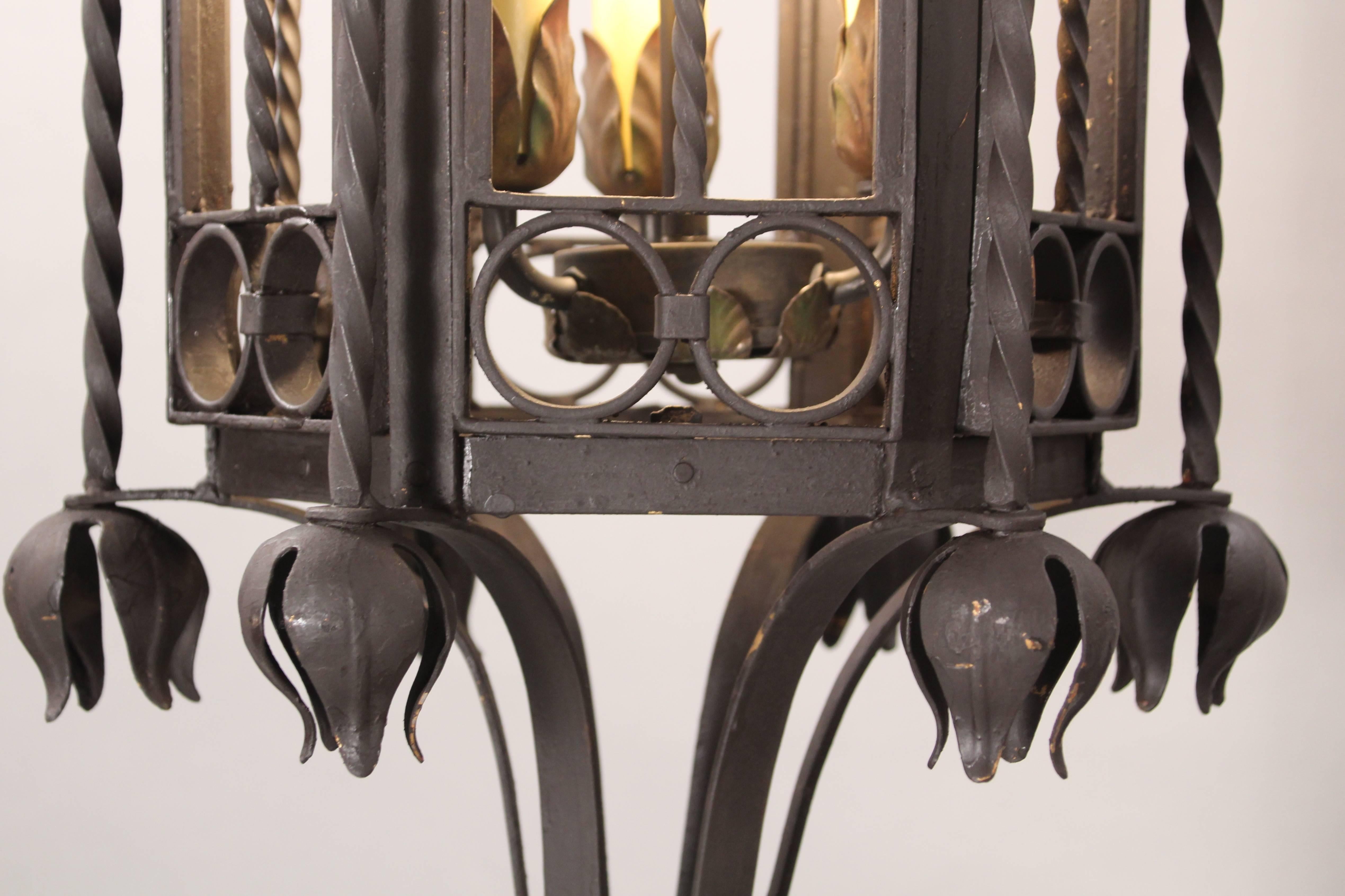 American Classic 1920s Large-Scale Spanish Revival Chandelier