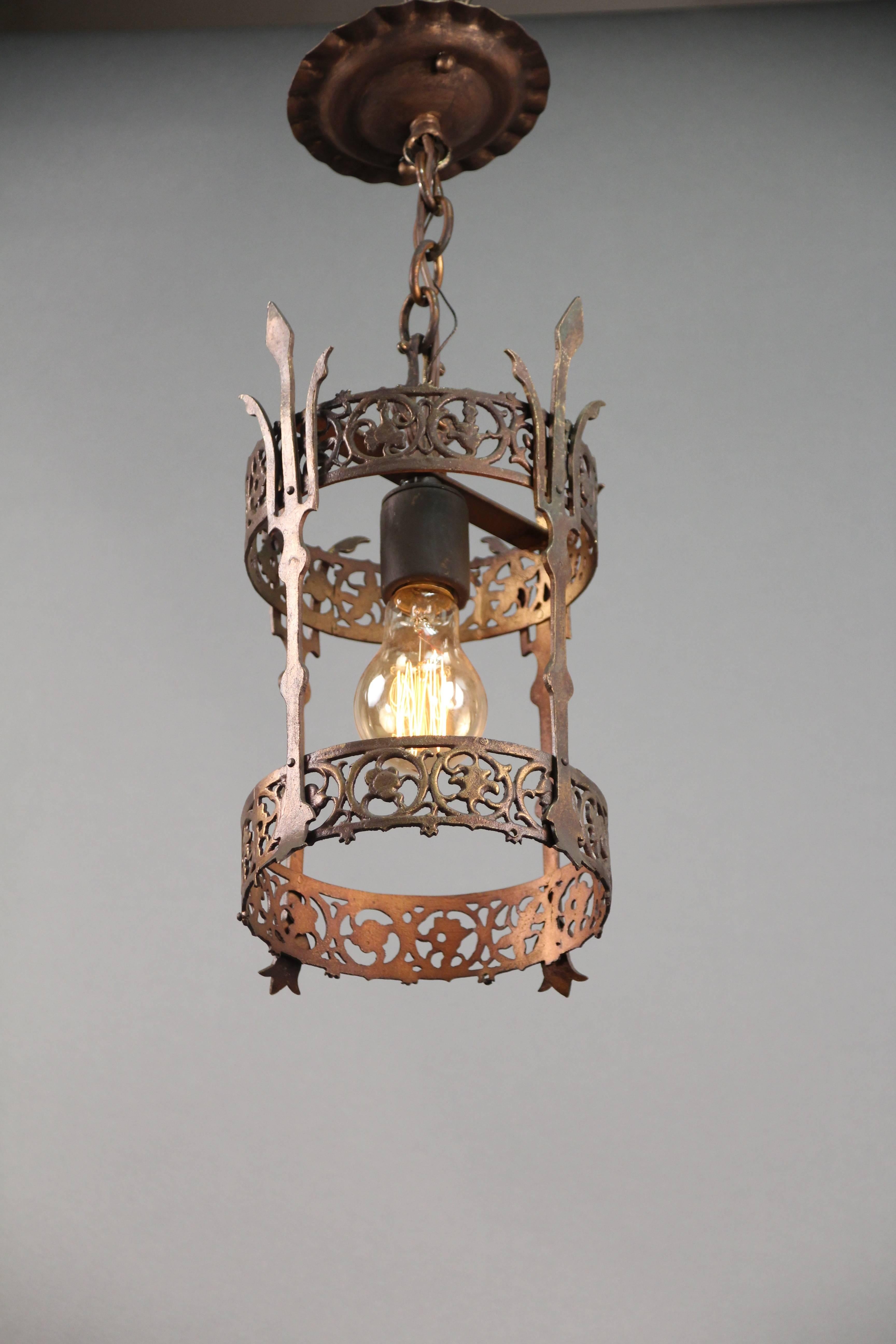 North American Elegant Spanish Revival Pendant Attributed to Oscar Bach For Sale