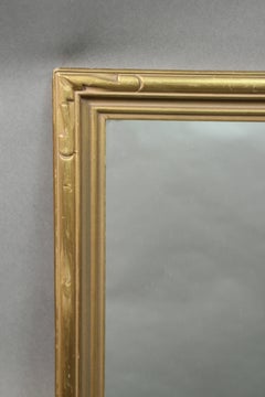 Large-Scale Antique 1920s Mirror with Carved Wood