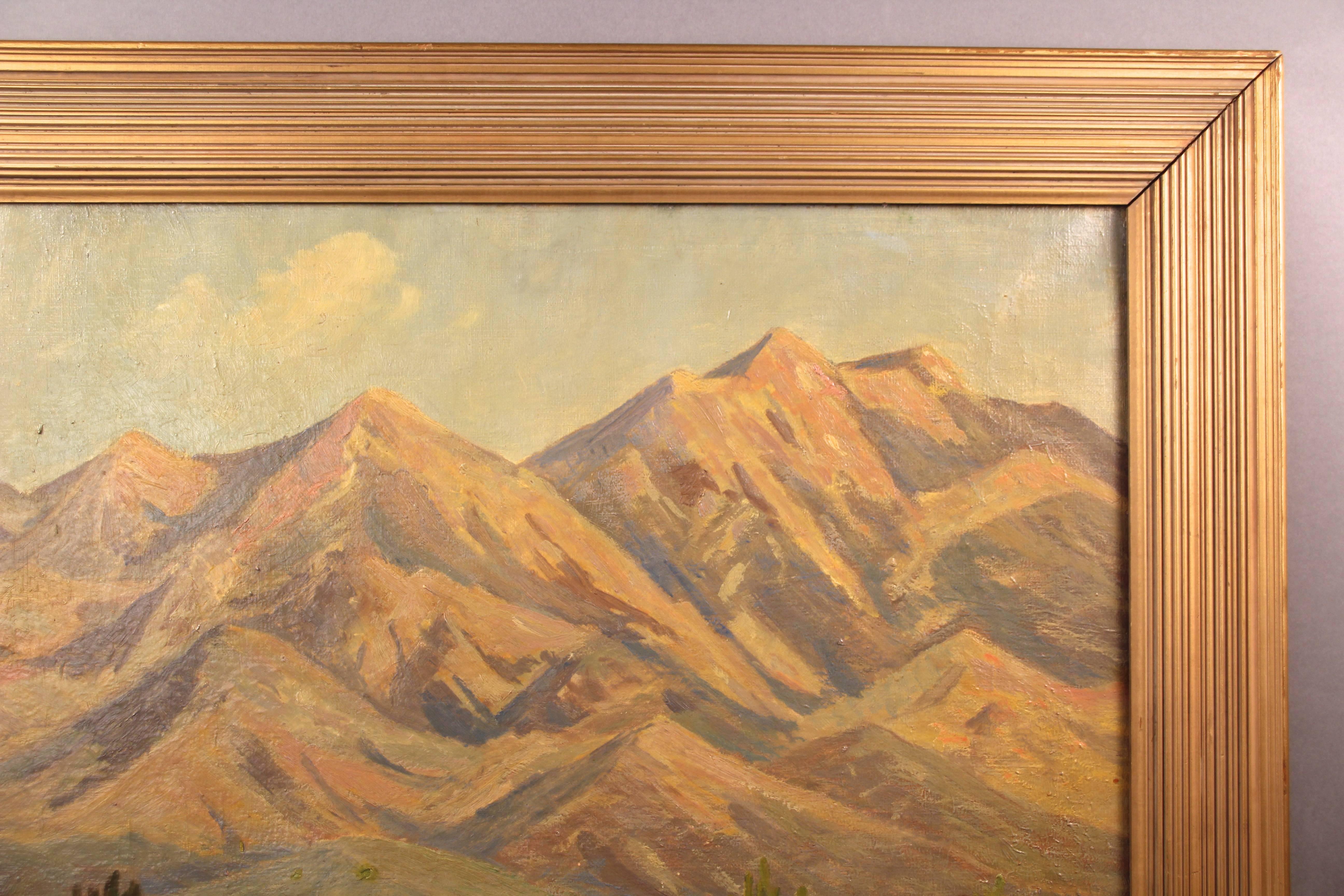 Oil painting in original frame, circa 1930s. Nice Southern California Plein air oil painting.