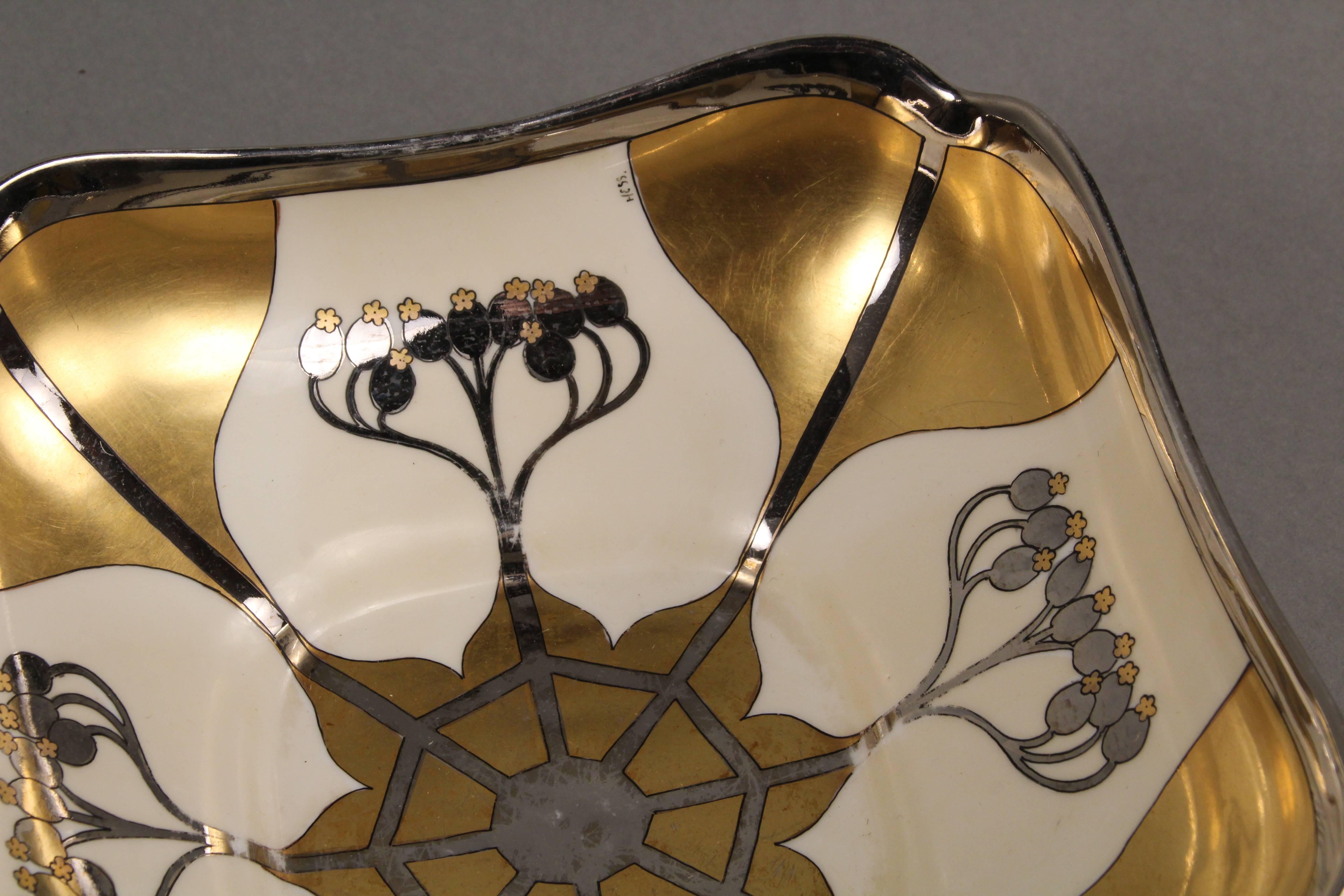 Antique Pickard Aura Argenta Art Nouveau Bowl 1
