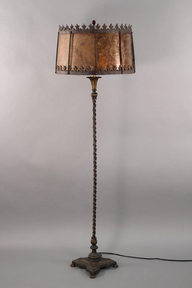 Classic Spanish Revival Floor Lamp with Mica, 1920s Antique at 1stDibs