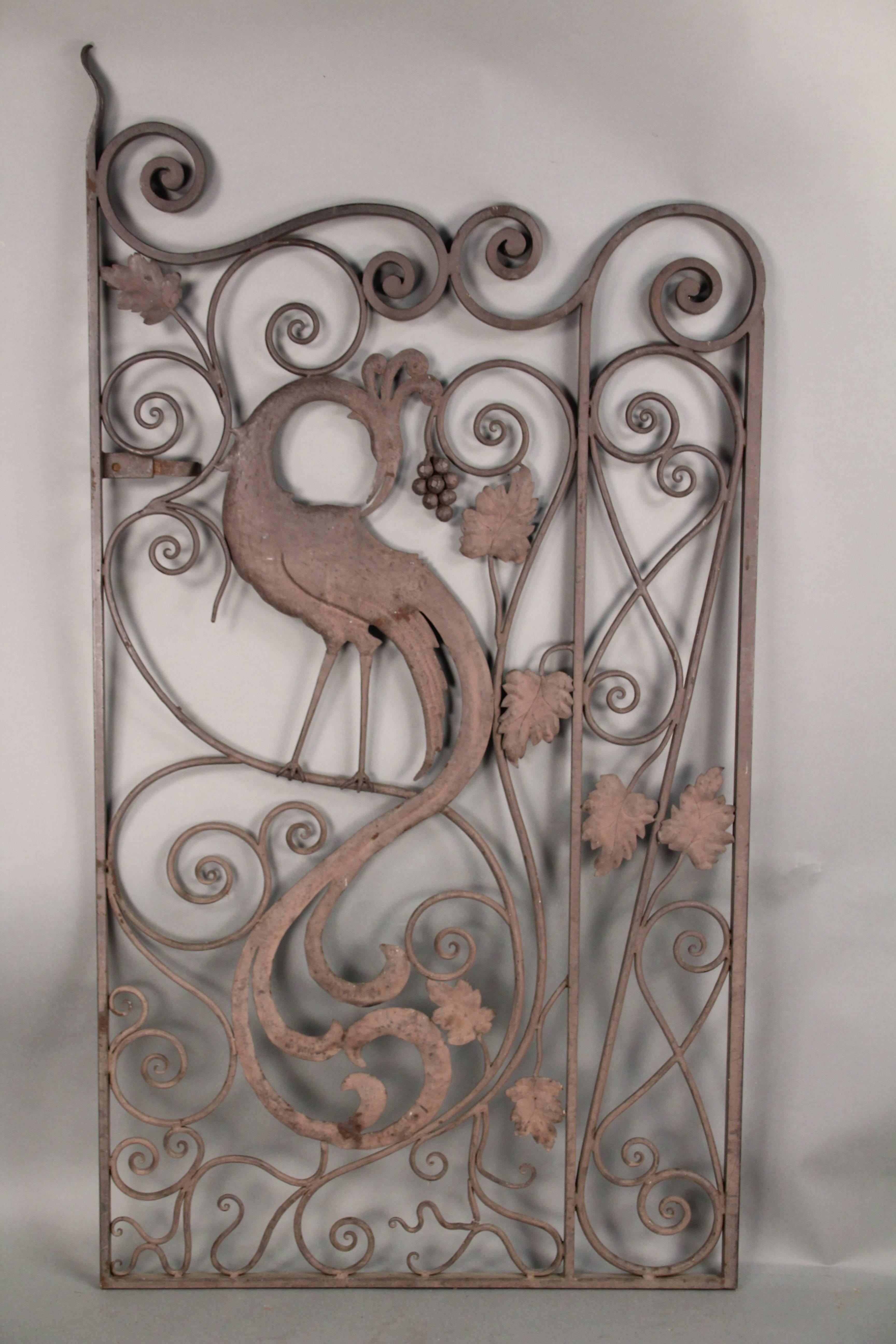 American Pair of Double Gates with Peacocks, Late 20th Century