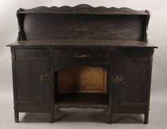 Antique Signed Monterey Sideboard with Old Wood Finish and Iron Hardware