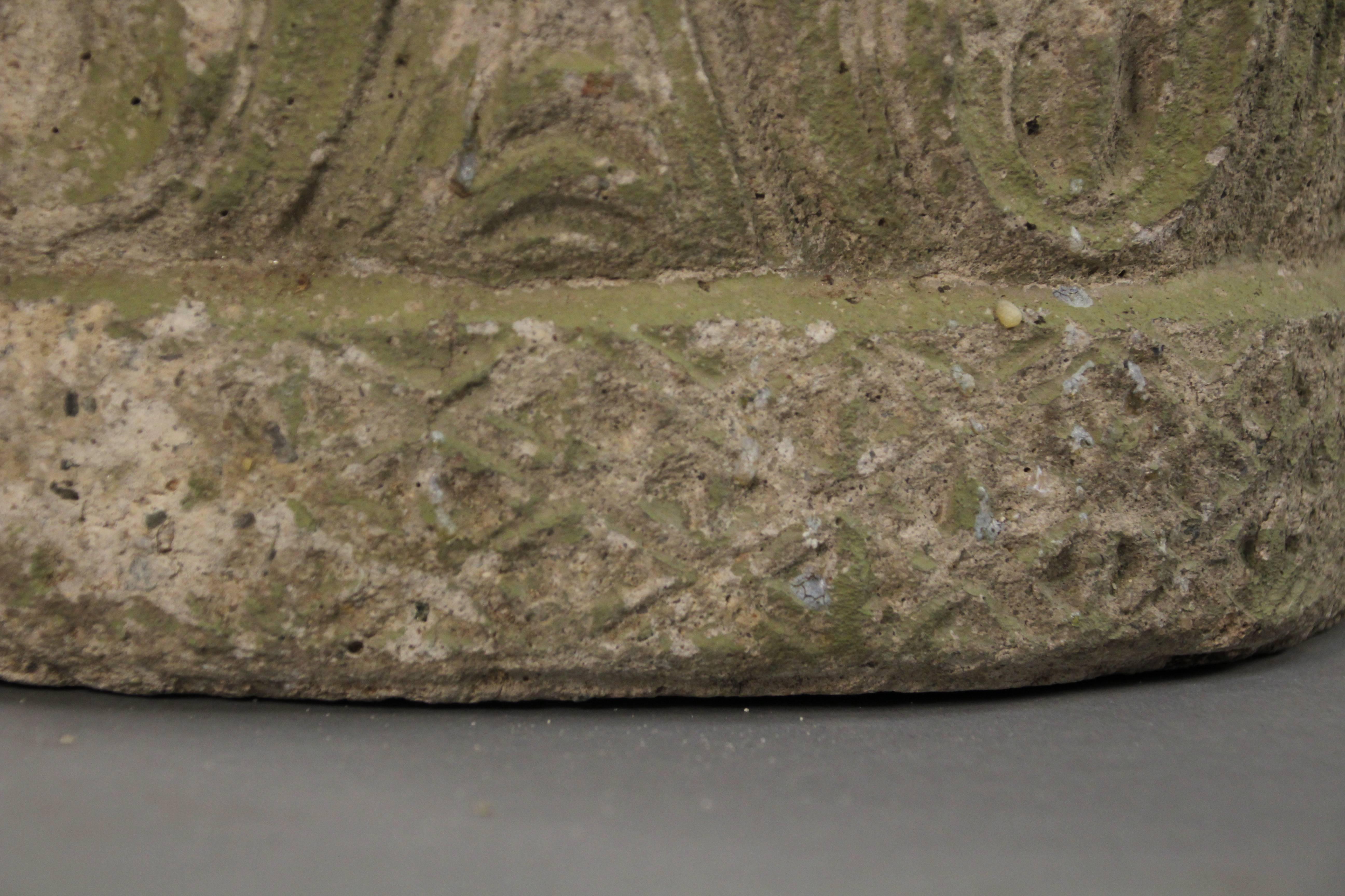 Early 20th Century Antique Pair of 1920s Concrete Planters with Acanthus Motif