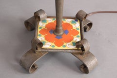 Antique Spanish Revival 1930s Malibu Tile Floor Lamp with New Mica Shade