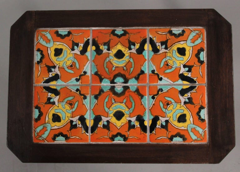 Antique Monterey California Tile Table with 6 Tiles circa 1930s with