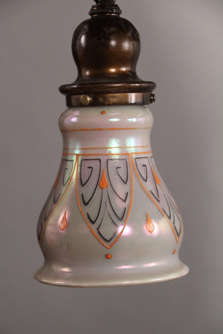 Antique Turn of the Century Hammered Chandelier with Art ...