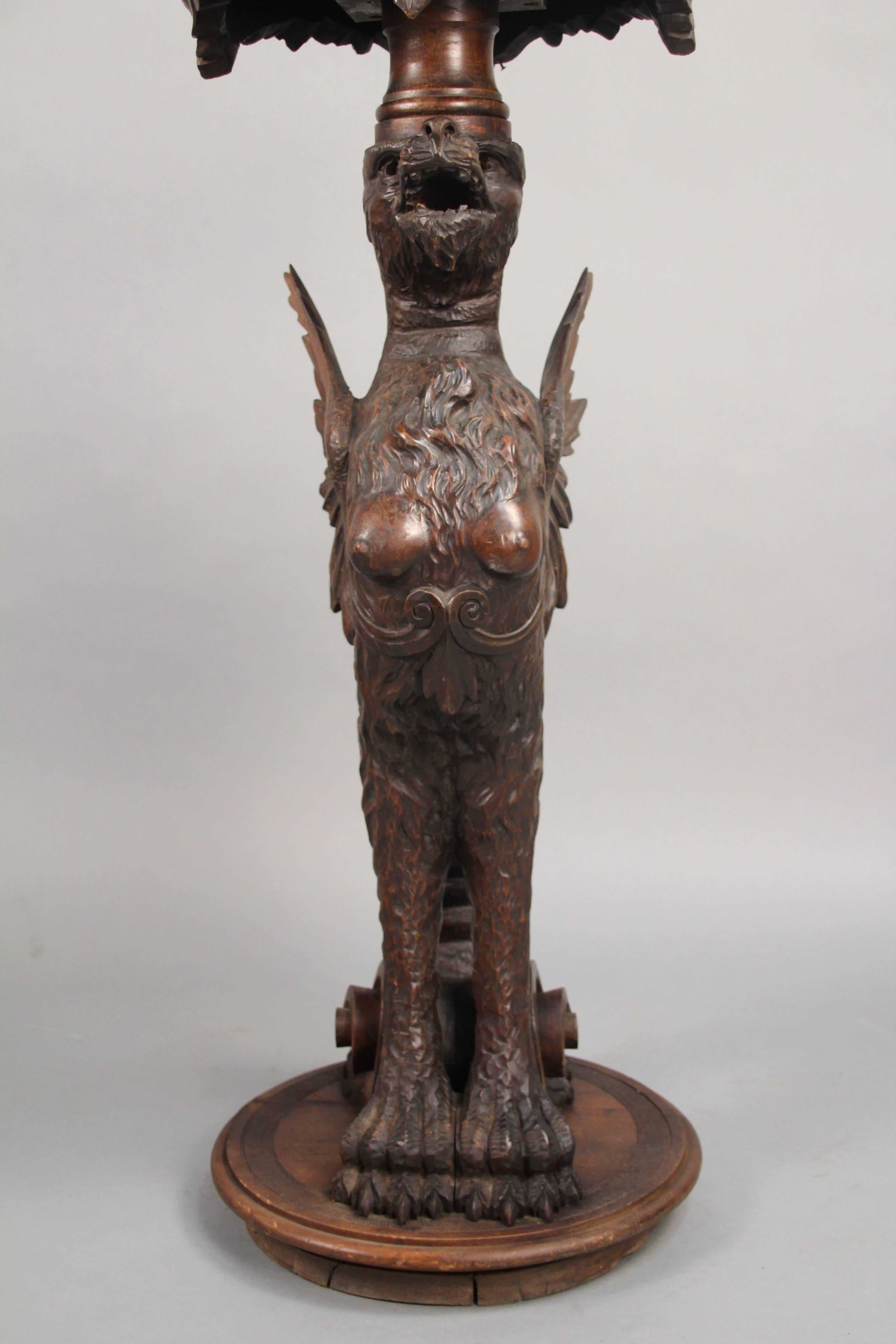 Turn of the Century Italian Carved Griffin Stand In Good Condition In Pasadena, CA