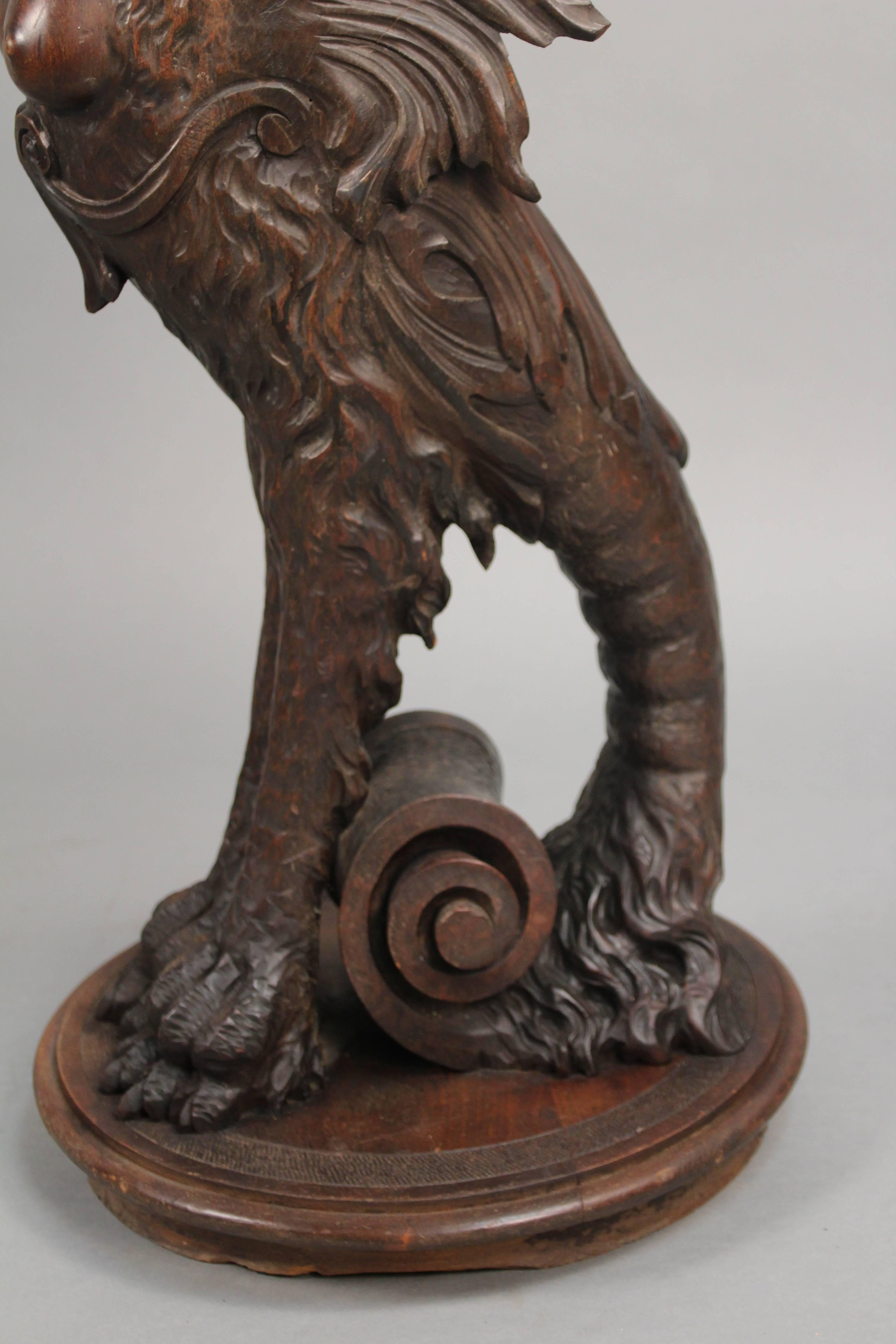19th Century Turn of the Century Italian Carved Griffin Stand