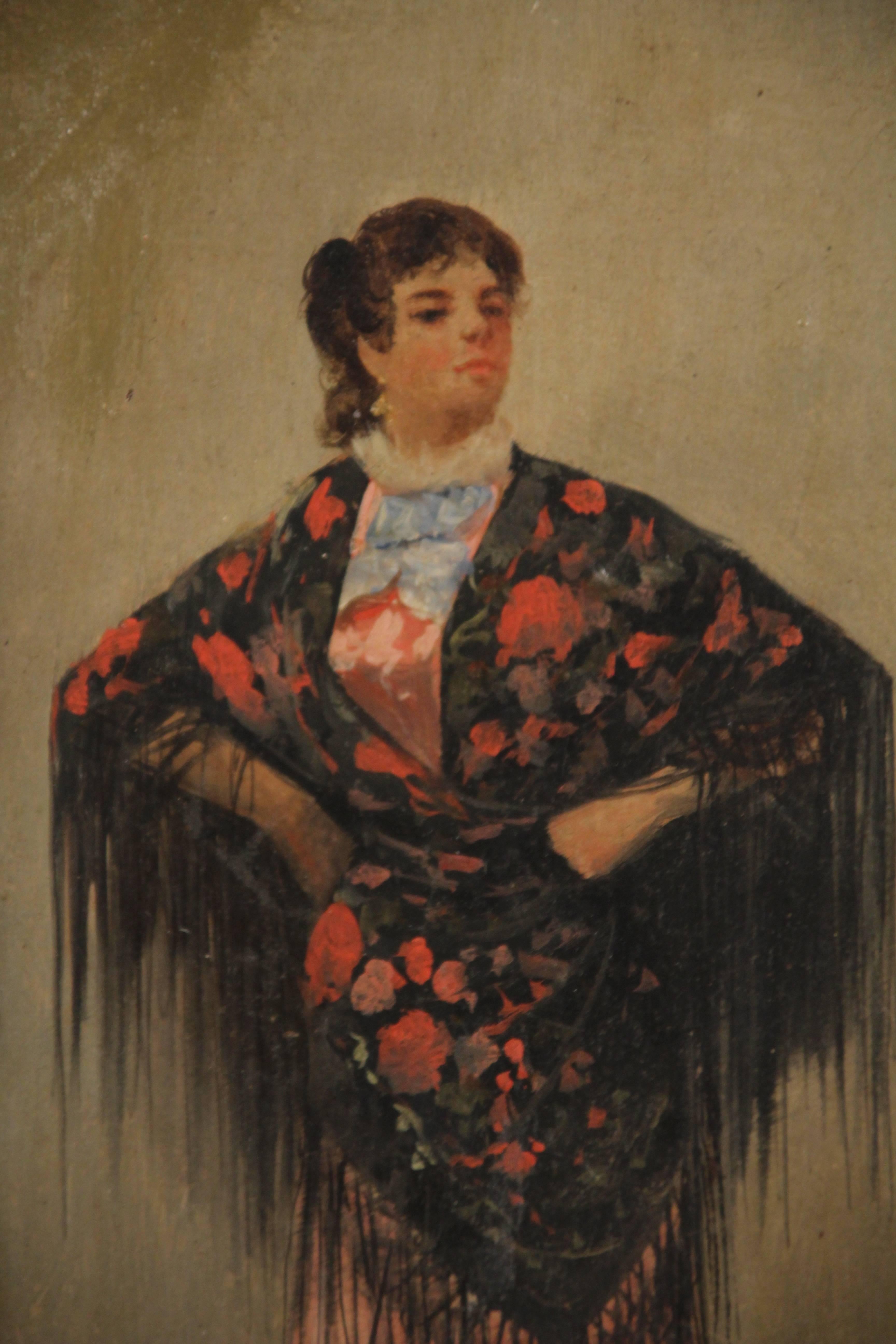 Pair of Spanish 19th Century Oil Paintings of Dancers 1