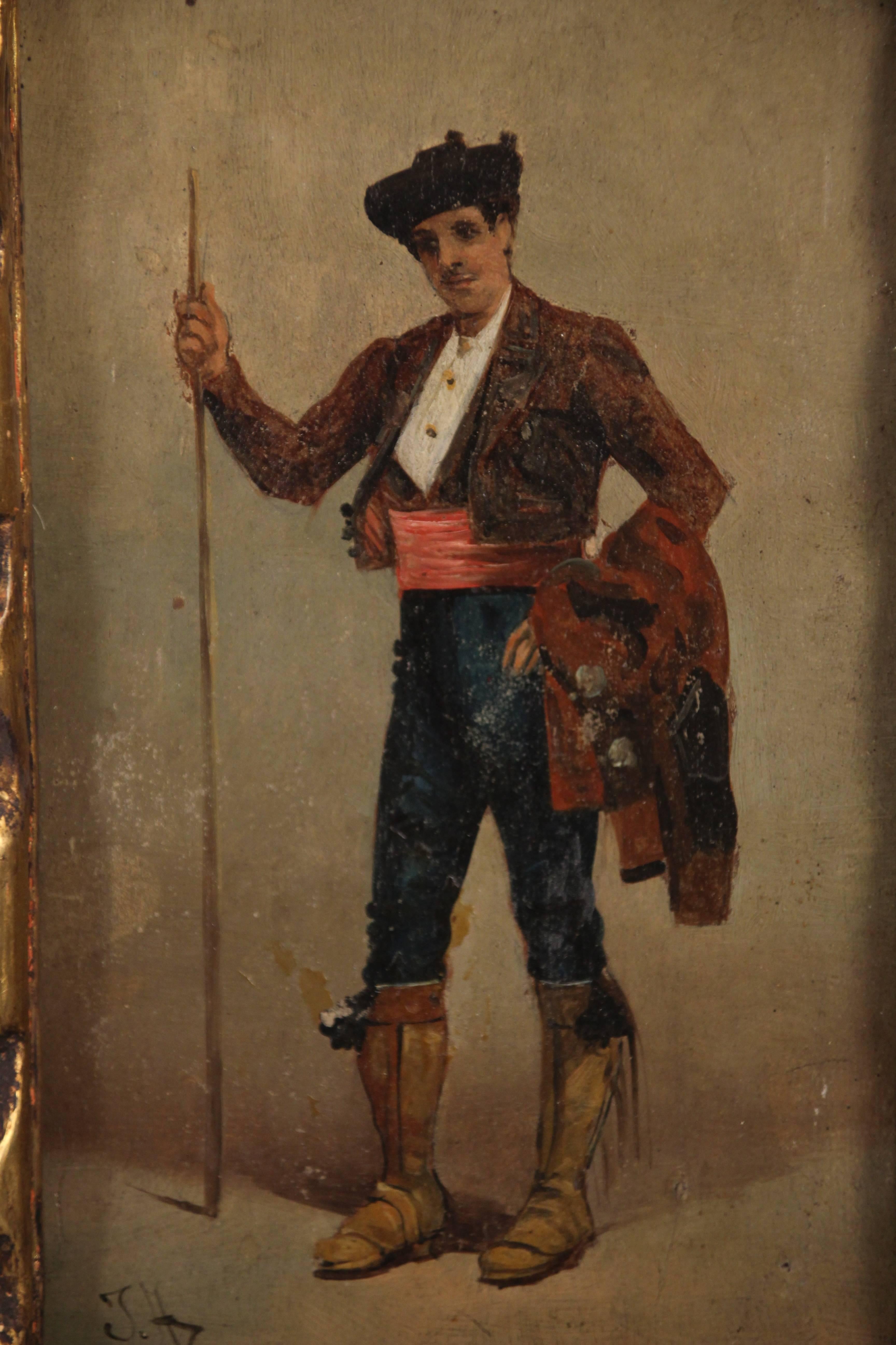 Pair of Spanish 19th Century Oil Paintings of Dancers 4