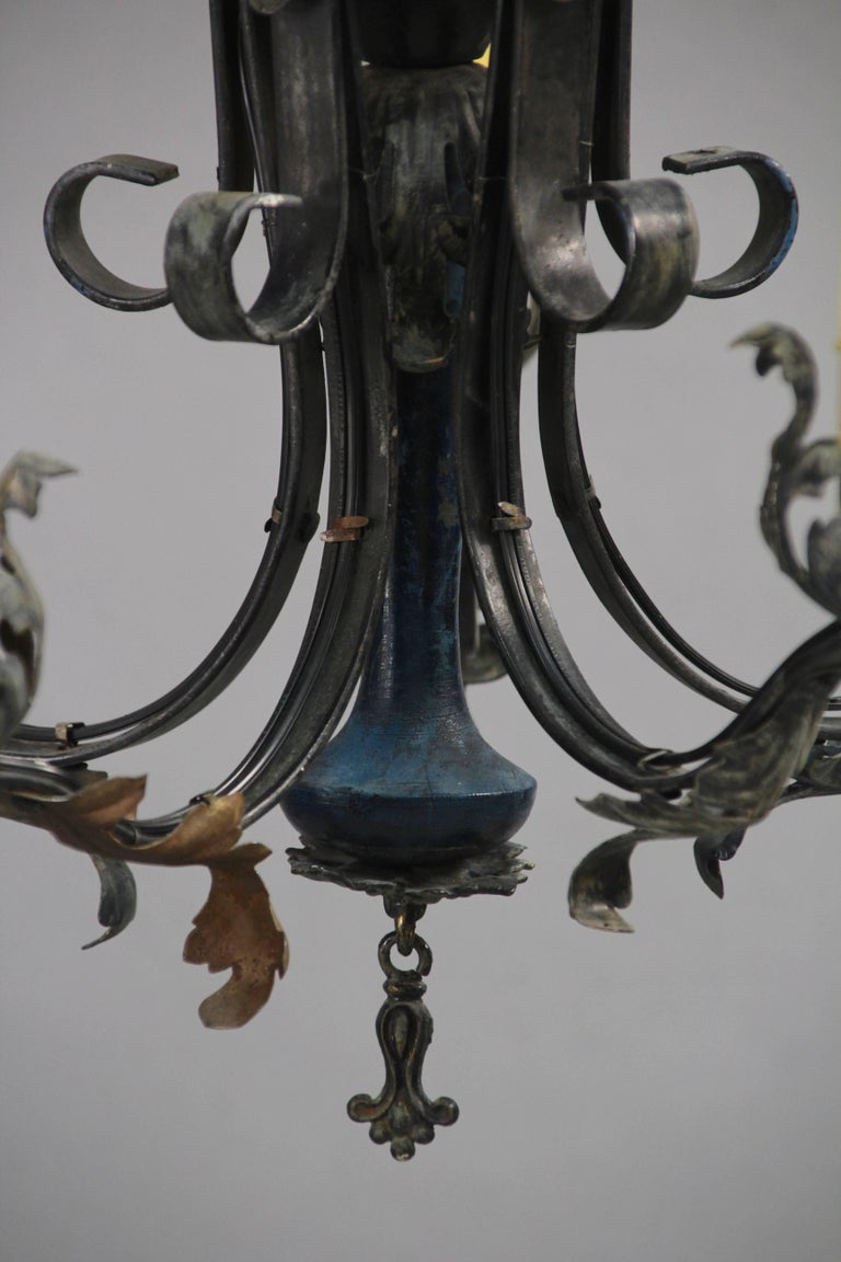 Spanish Revival Chandelier with Acanthus Leaf Motif at 1stDibs